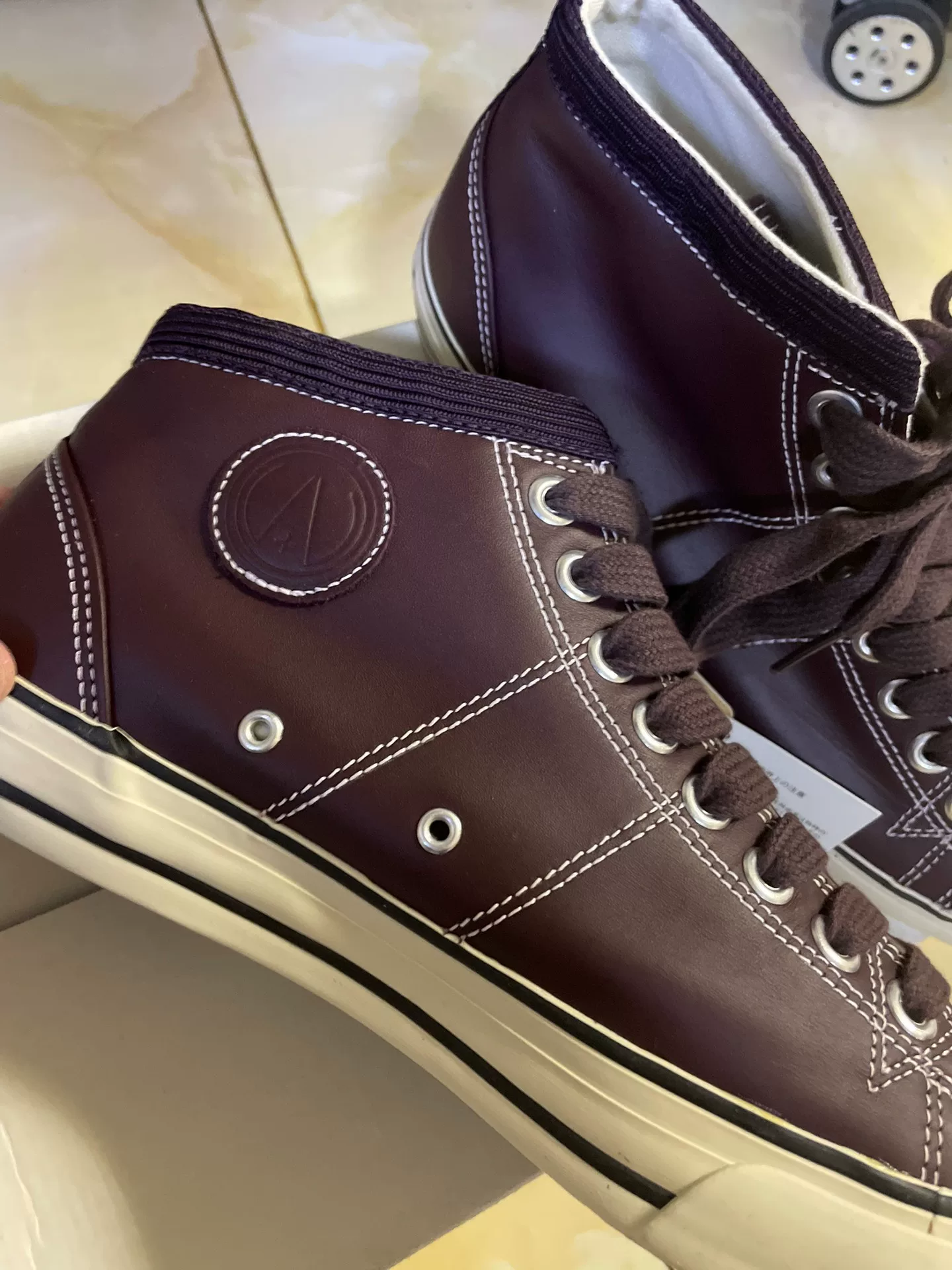 VISVIM KIEFER MID CYPHER Leather Mid-Top Sneakers — label