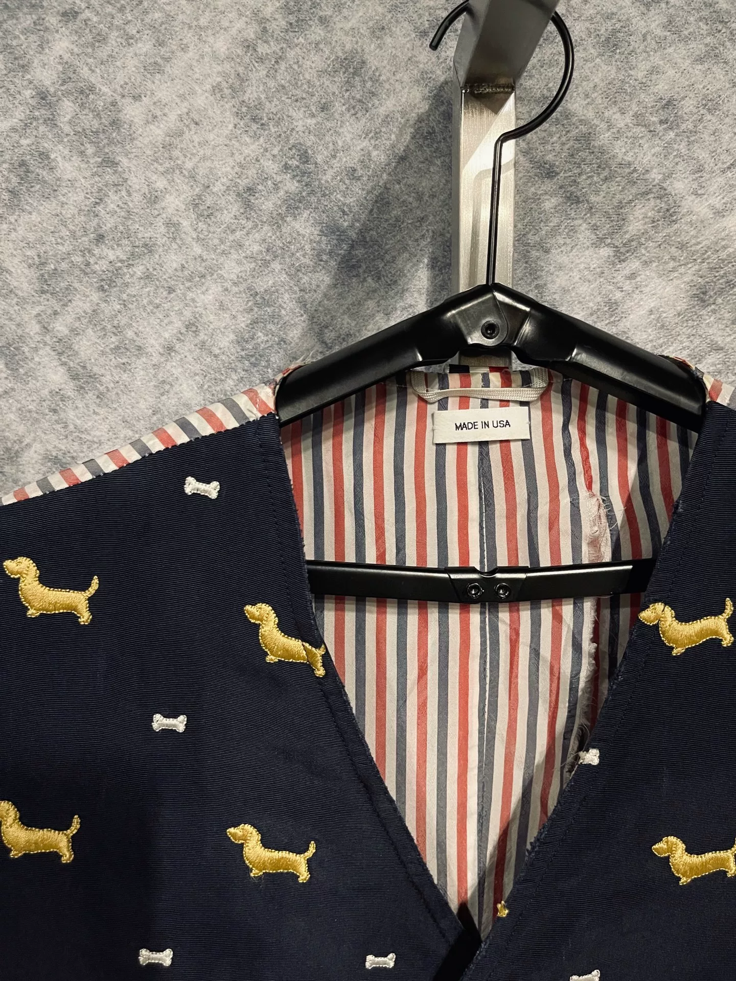 Thom Browne Dog Embroidery Runway Coat — front