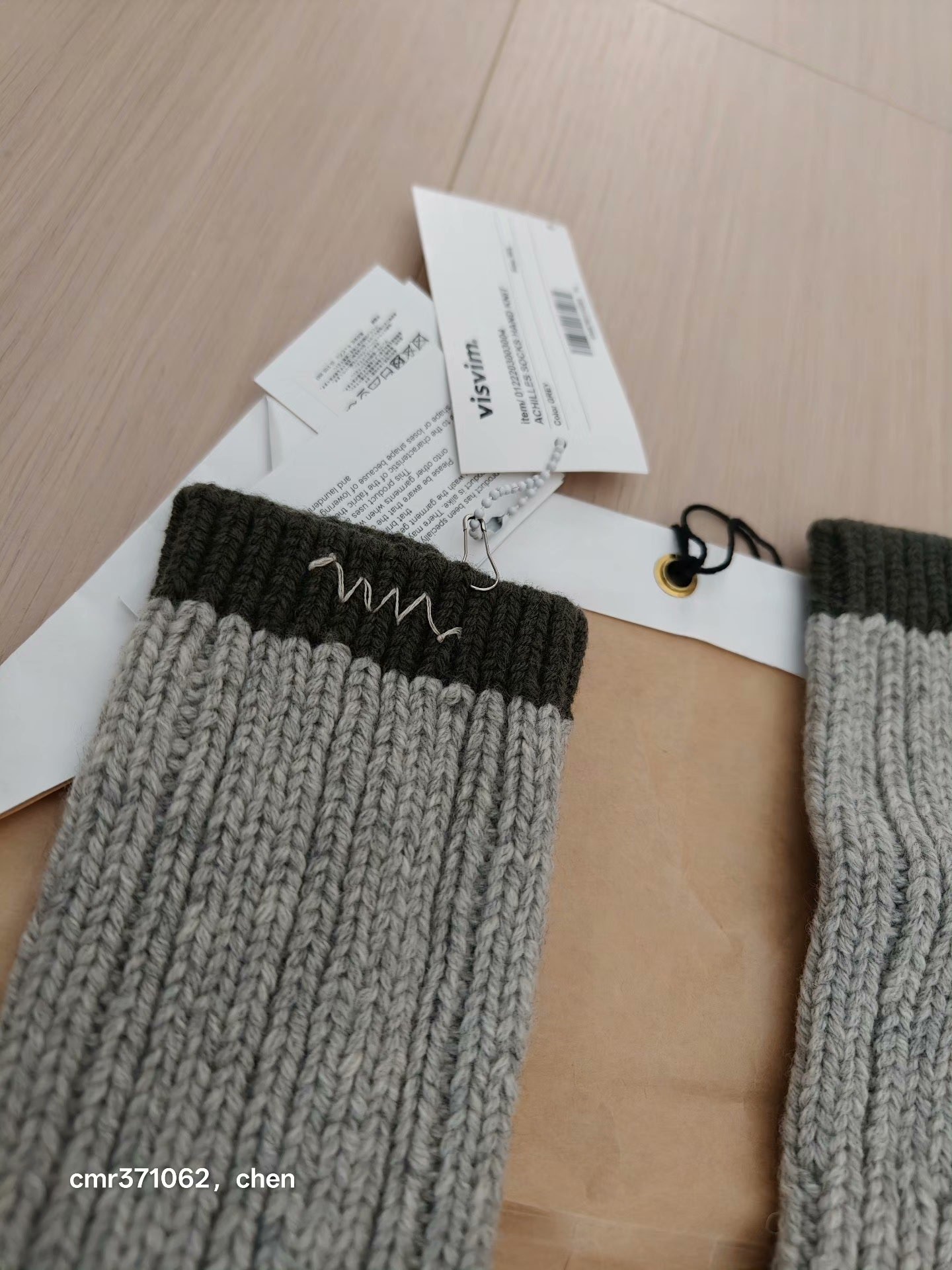 visvim 22aw achilles hand knit socks — detail