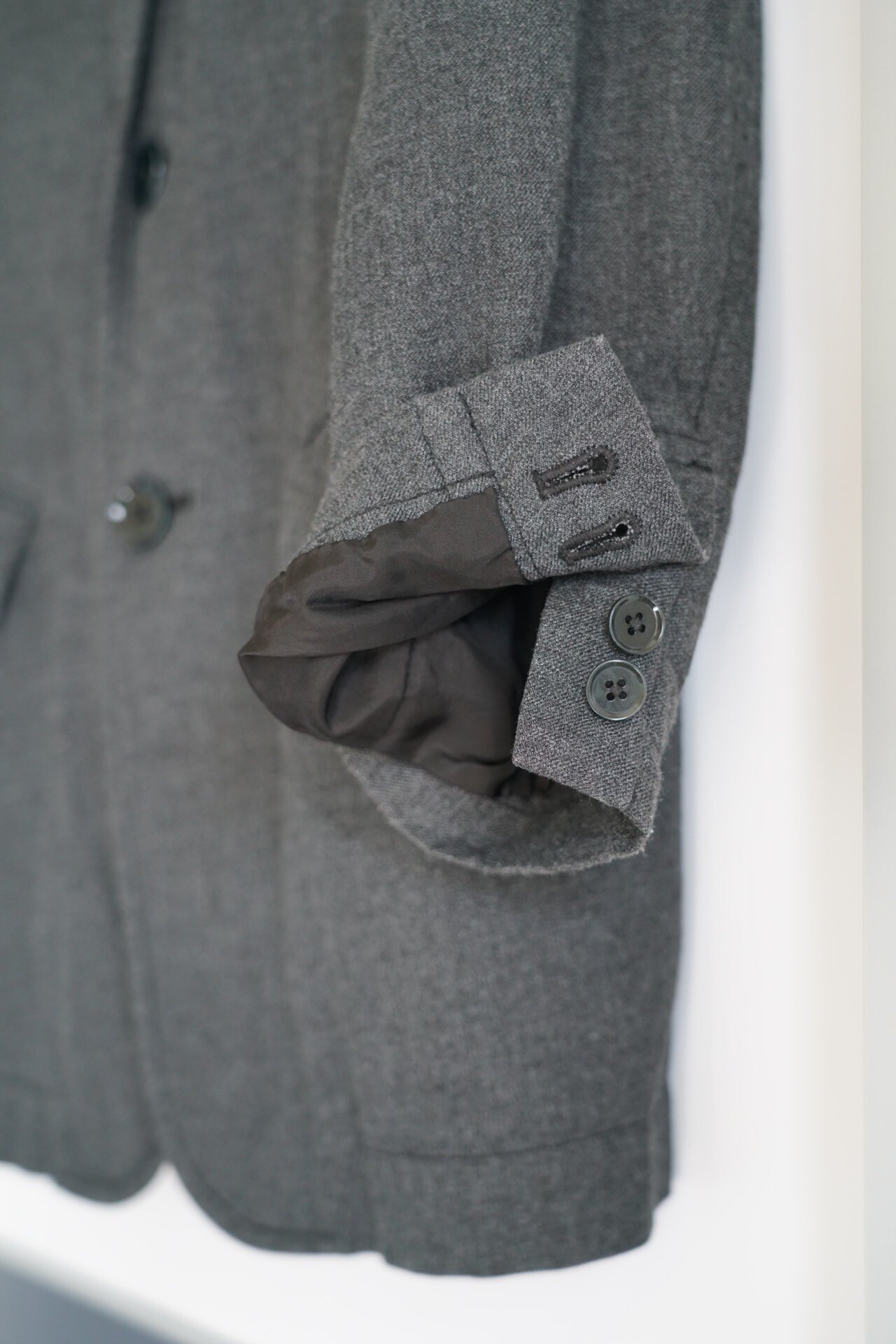 Yohji Yamamoto 12AW Asymmetric Gray Blazer — back