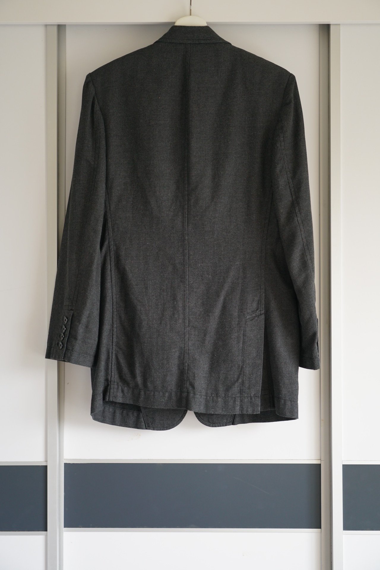 Yohji Yamamoto 12AW Asymmetric Gray Blazer — front