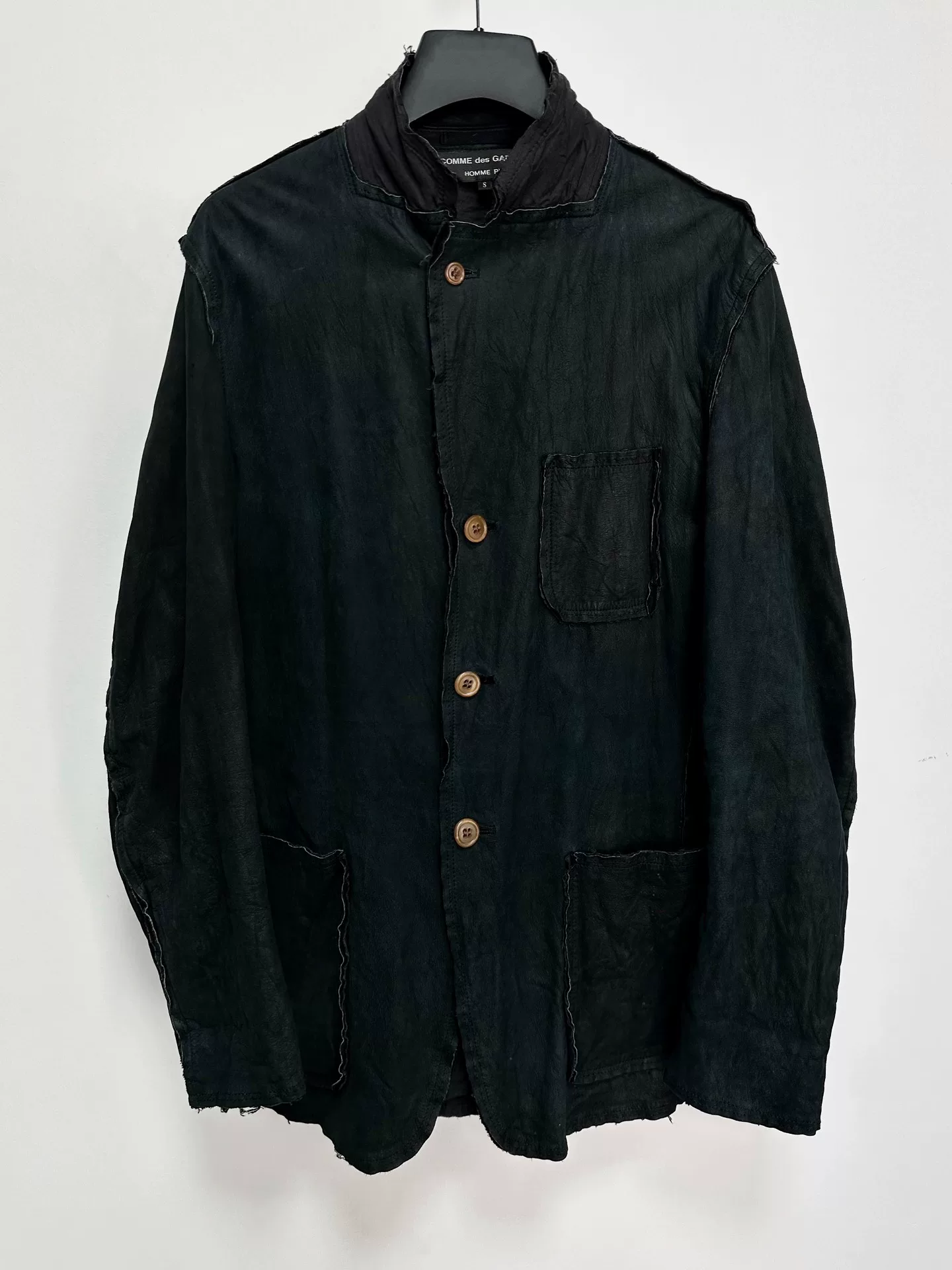 Comme des Garçons 02AW Torn Cowhide Jacket — front