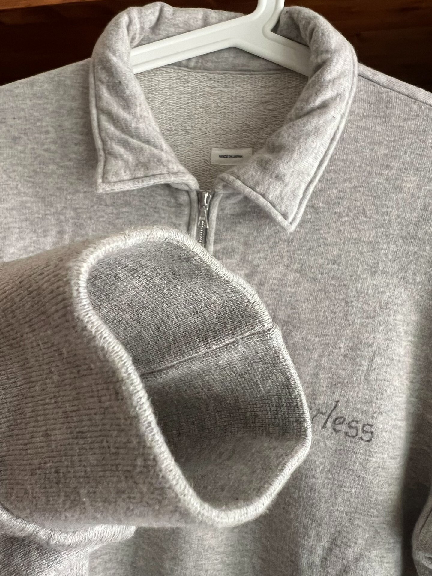 visvim godfrey retro half-zip sweatshirt — label