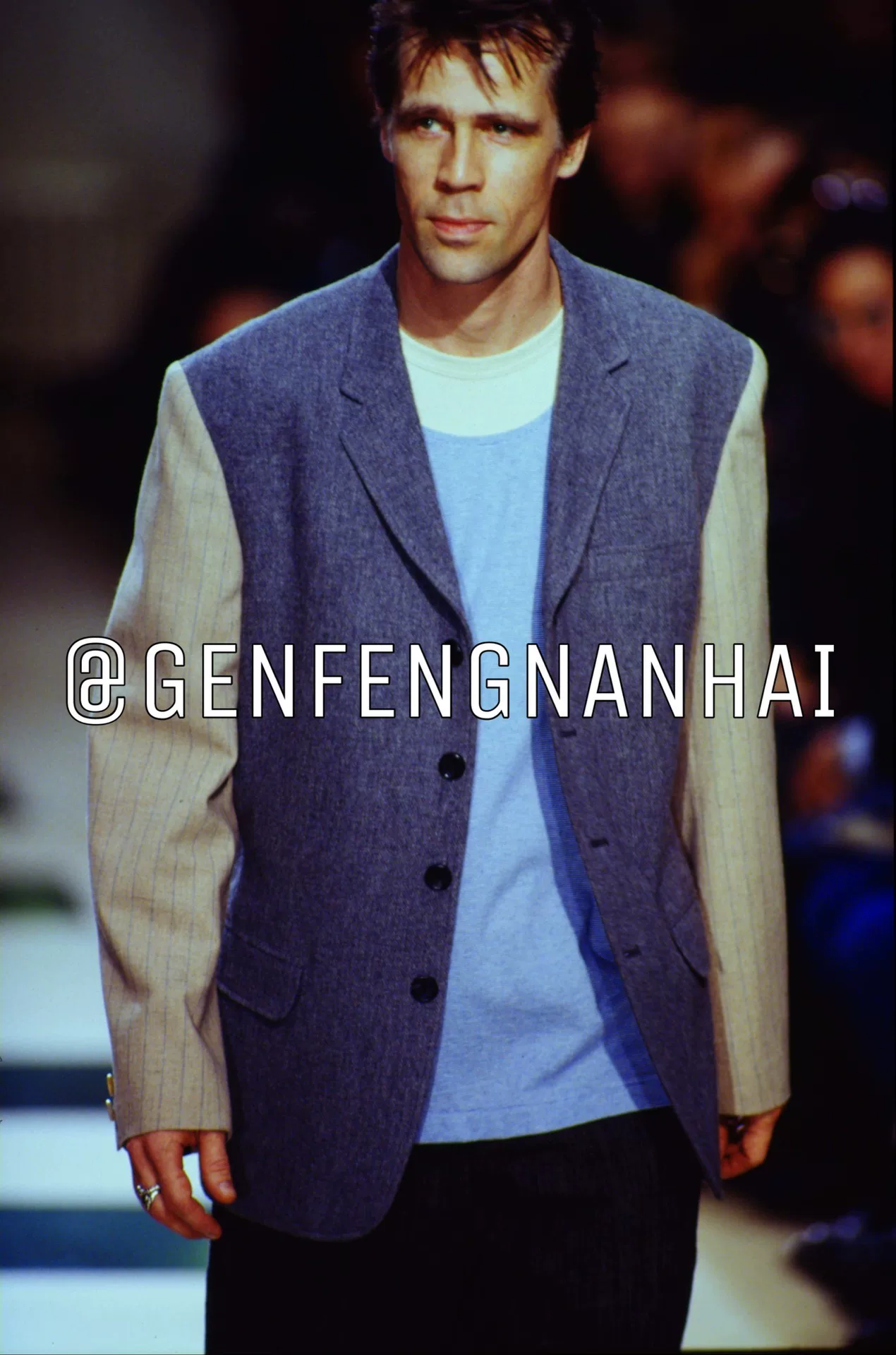 Yohji Yamamoto 93AW Tweed Sleeve Blazer — detail