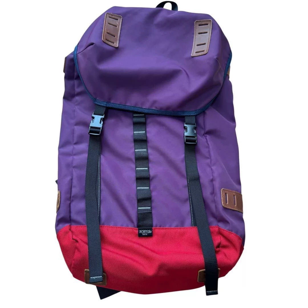 Porter Violet Color Block Backpack