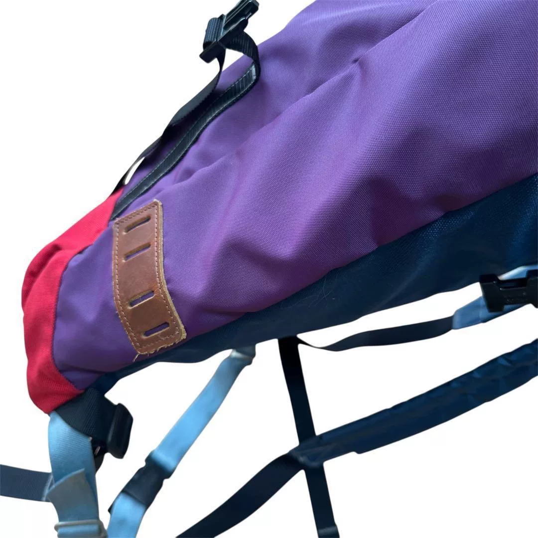 Porter Violet Color Block Backpack — label