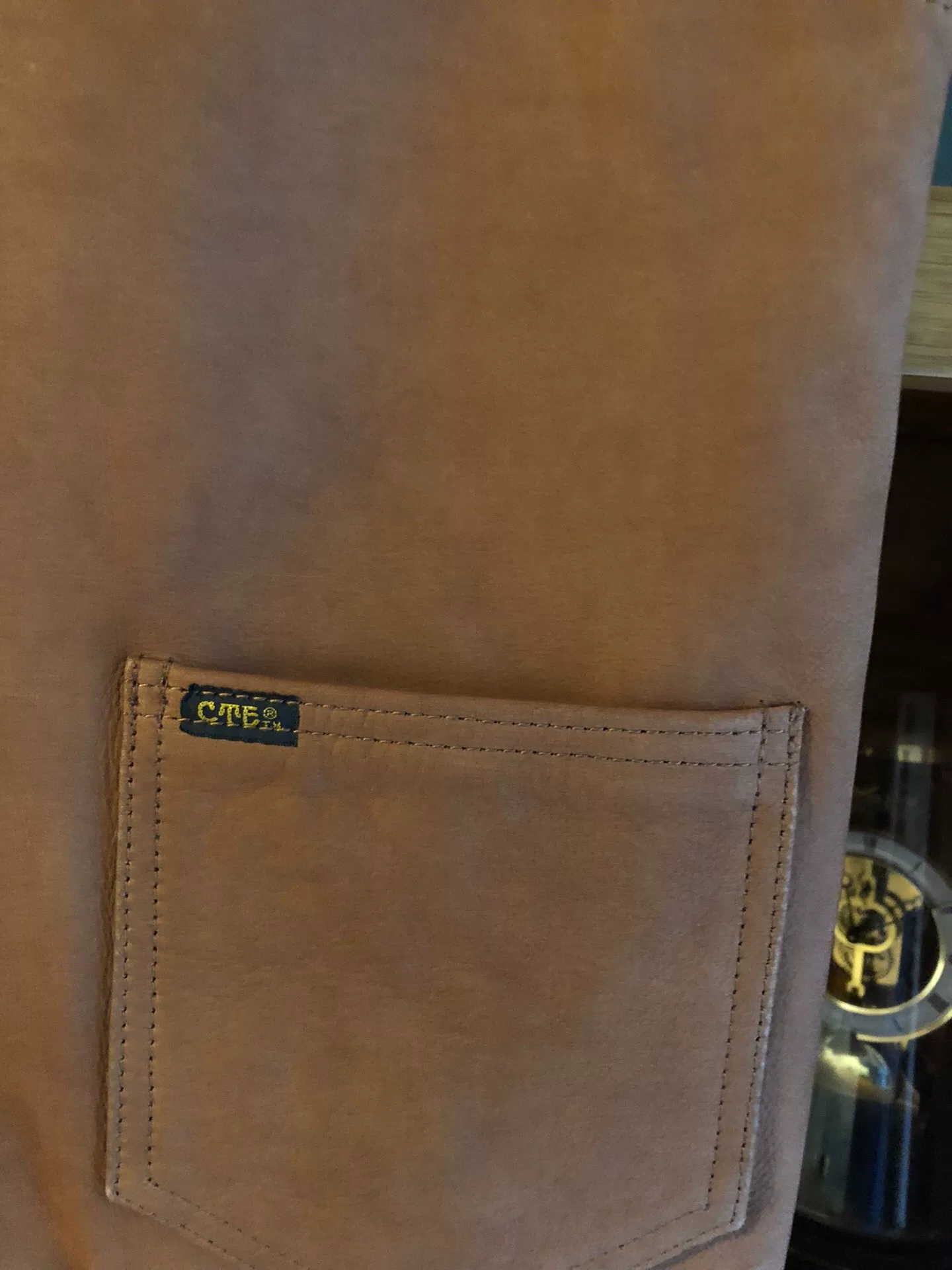Cootie Vintage Cowhide Workwear Vest — detail