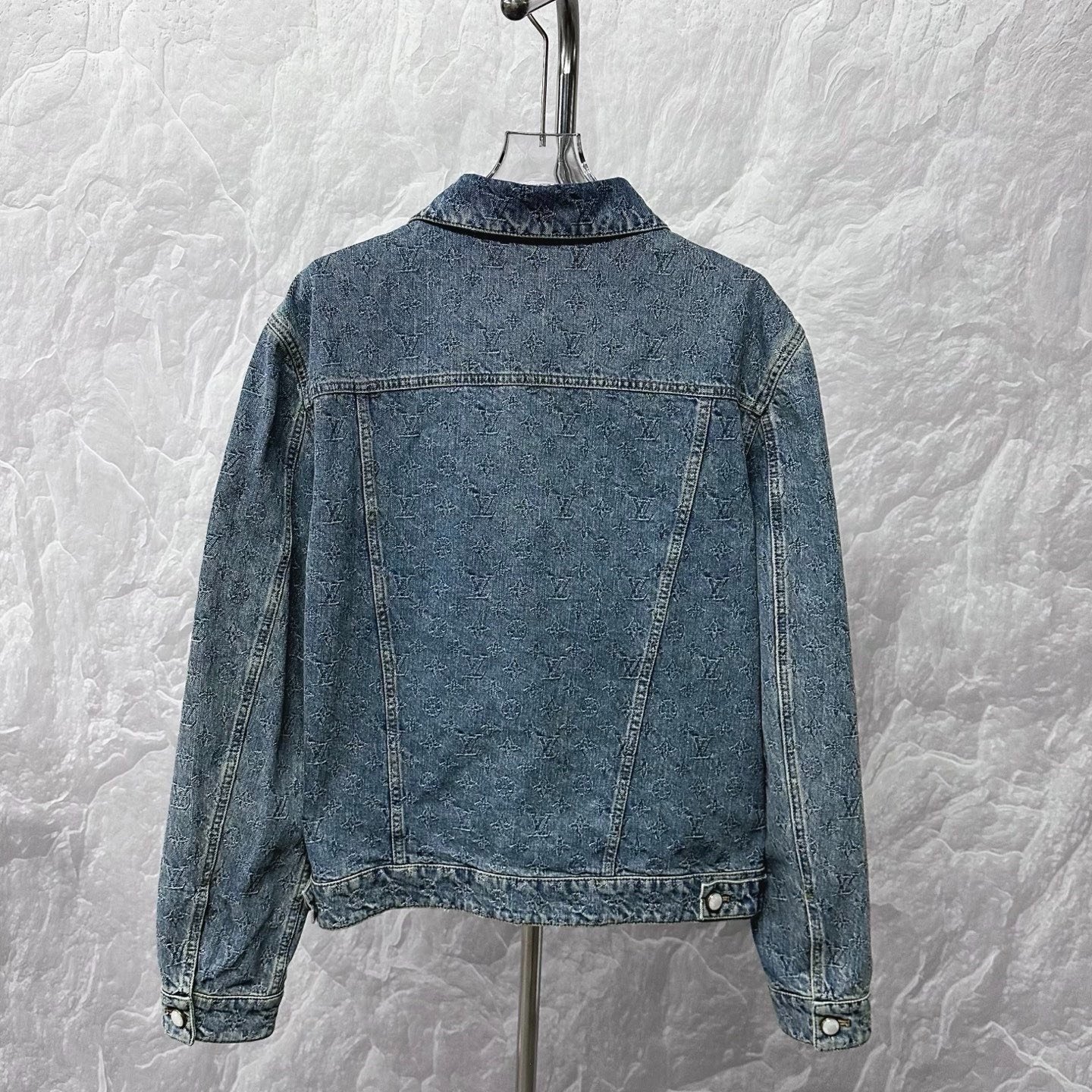Louis Vuitton SS25 Monogram Pearl Button Denim Jacket — back
