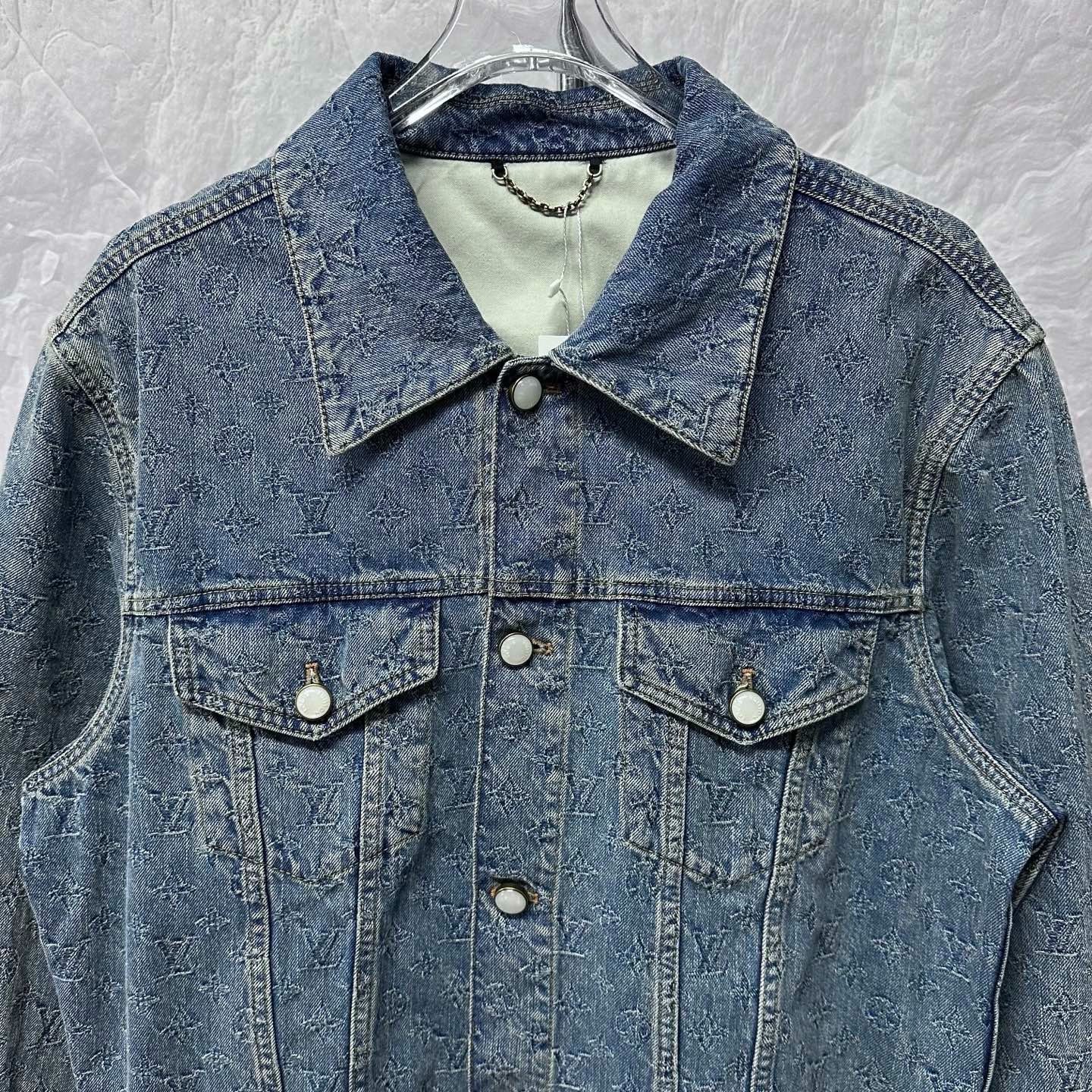 Louis Vuitton SS25 Monogram Pearl Button Denim Jacket — front