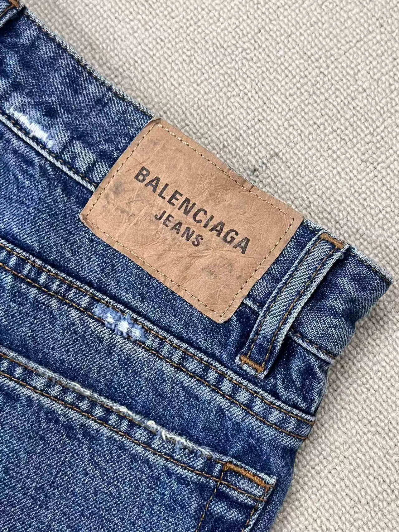 Balenciaga Baggy Distressed Denim Jeans — back