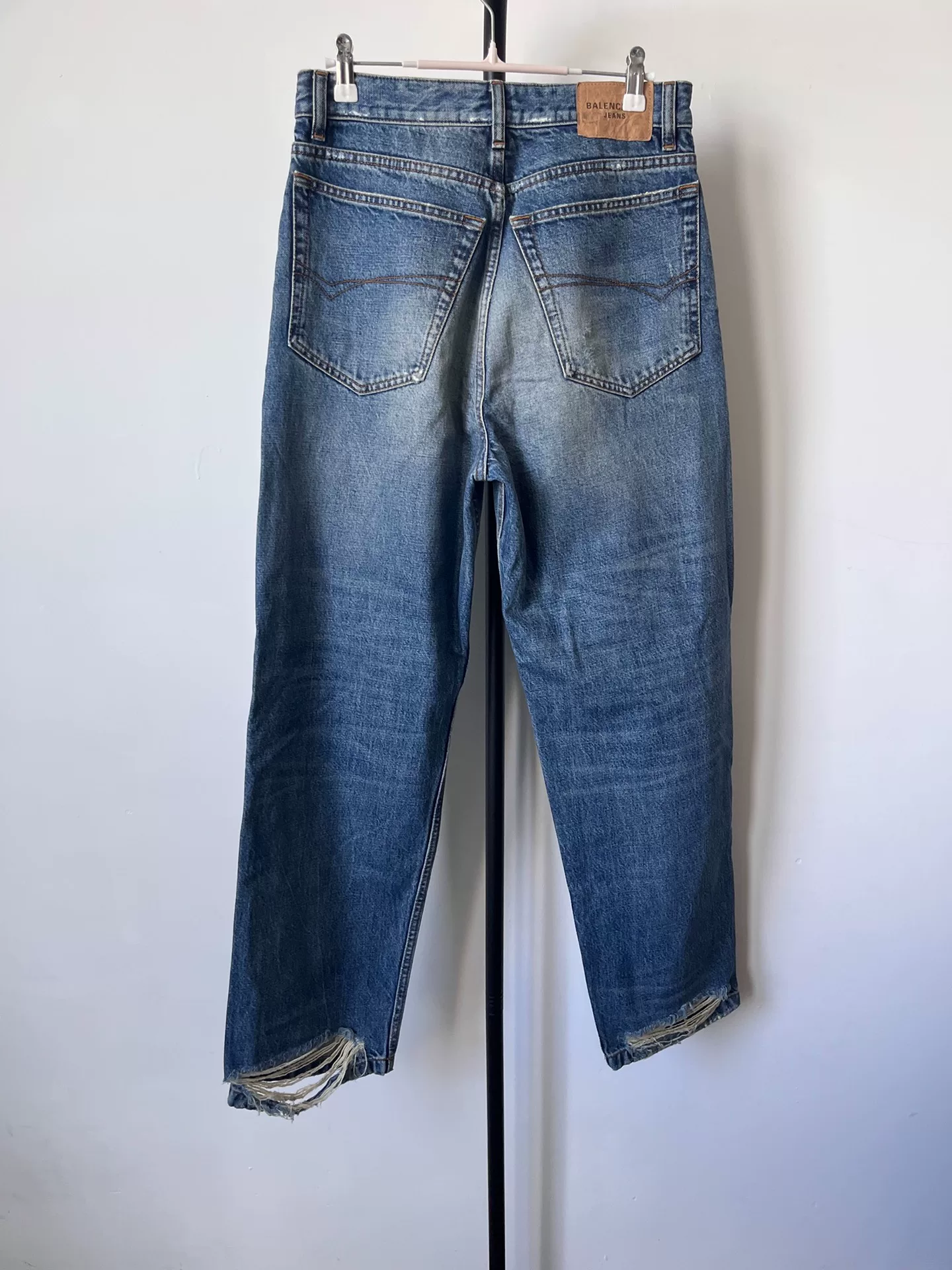 Balenciaga Baggy Distressed Denim Jeans — front