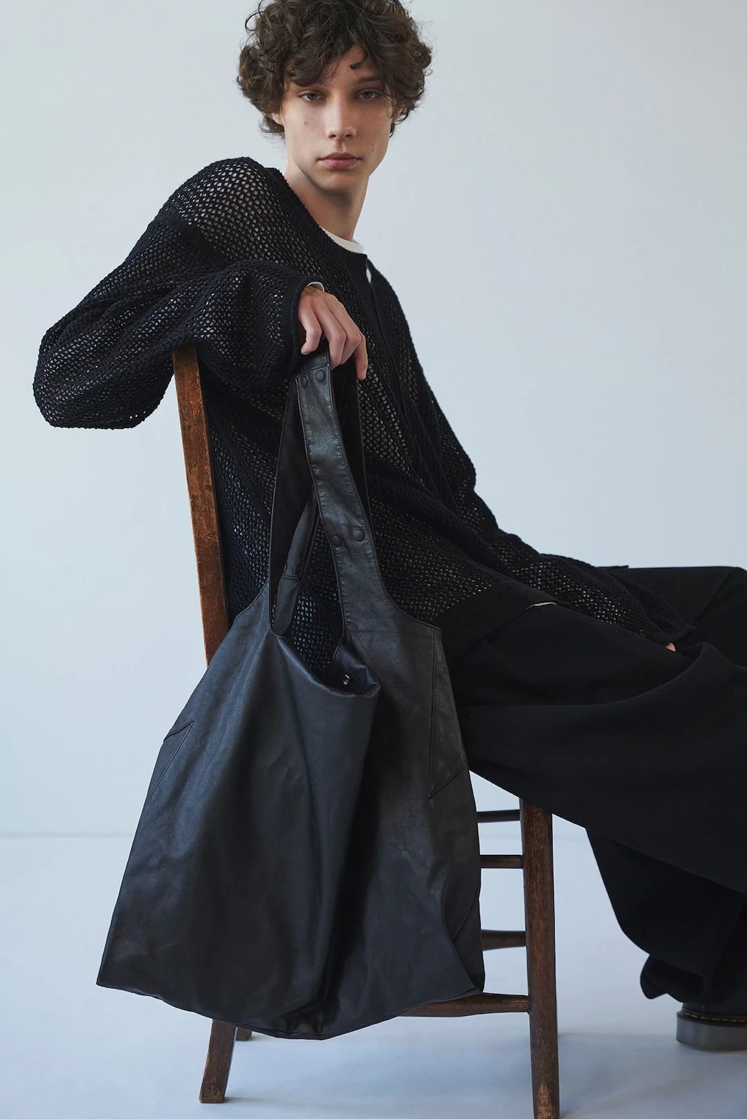 Yohji Yamamoto Discord Leather Crossbody Bag — back