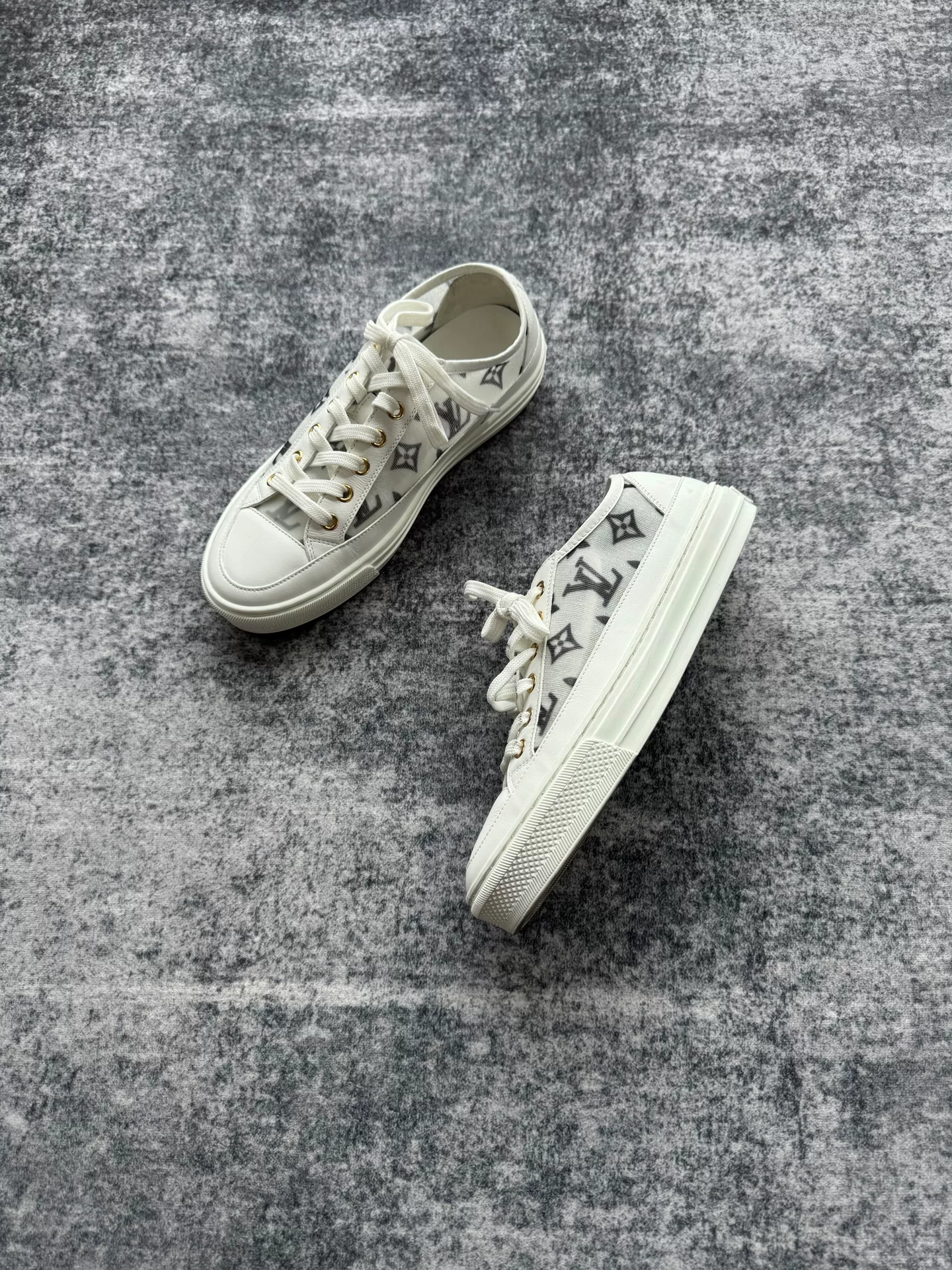Louis Vuitton White Monogram Mesh Sneakers