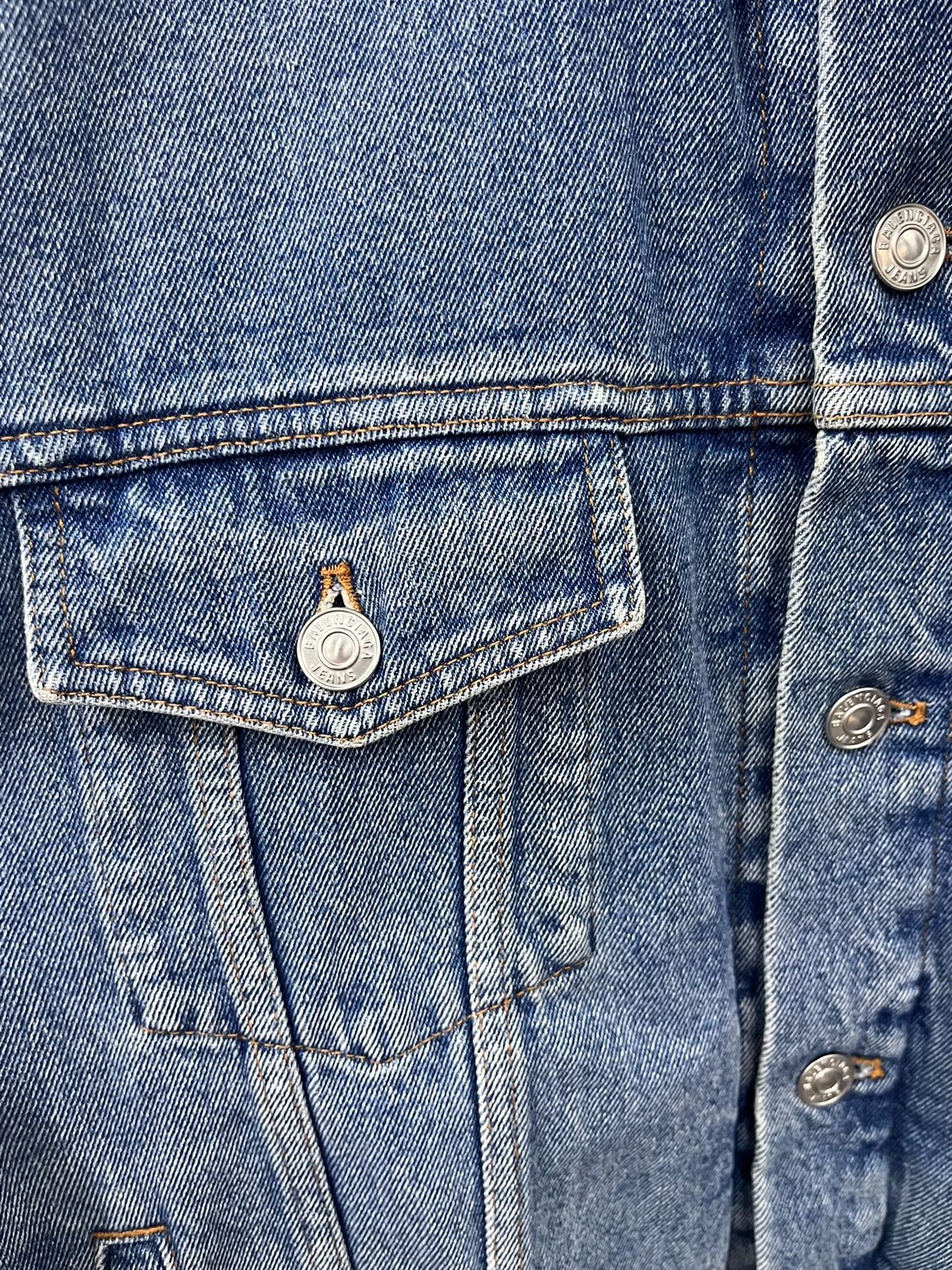 Balenciaga Washed Blue Denim Jacket — back