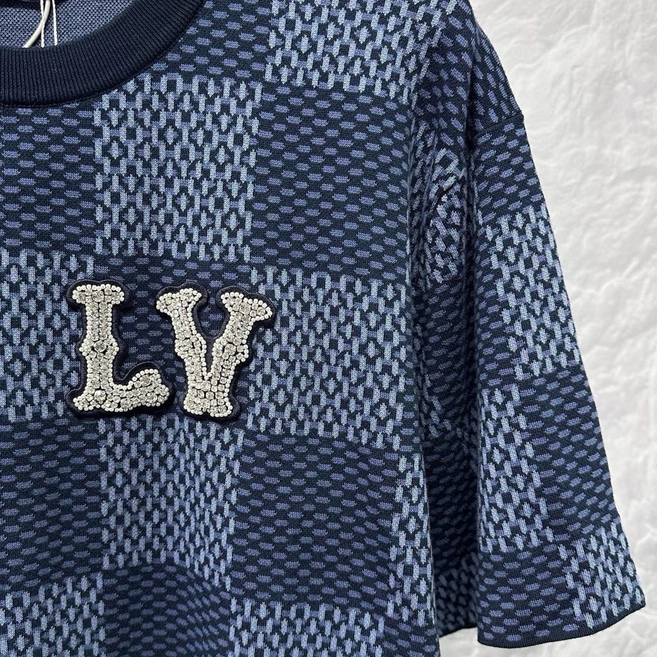 Louis Vuitton SS25 Checkerboard Knit Tee — detail