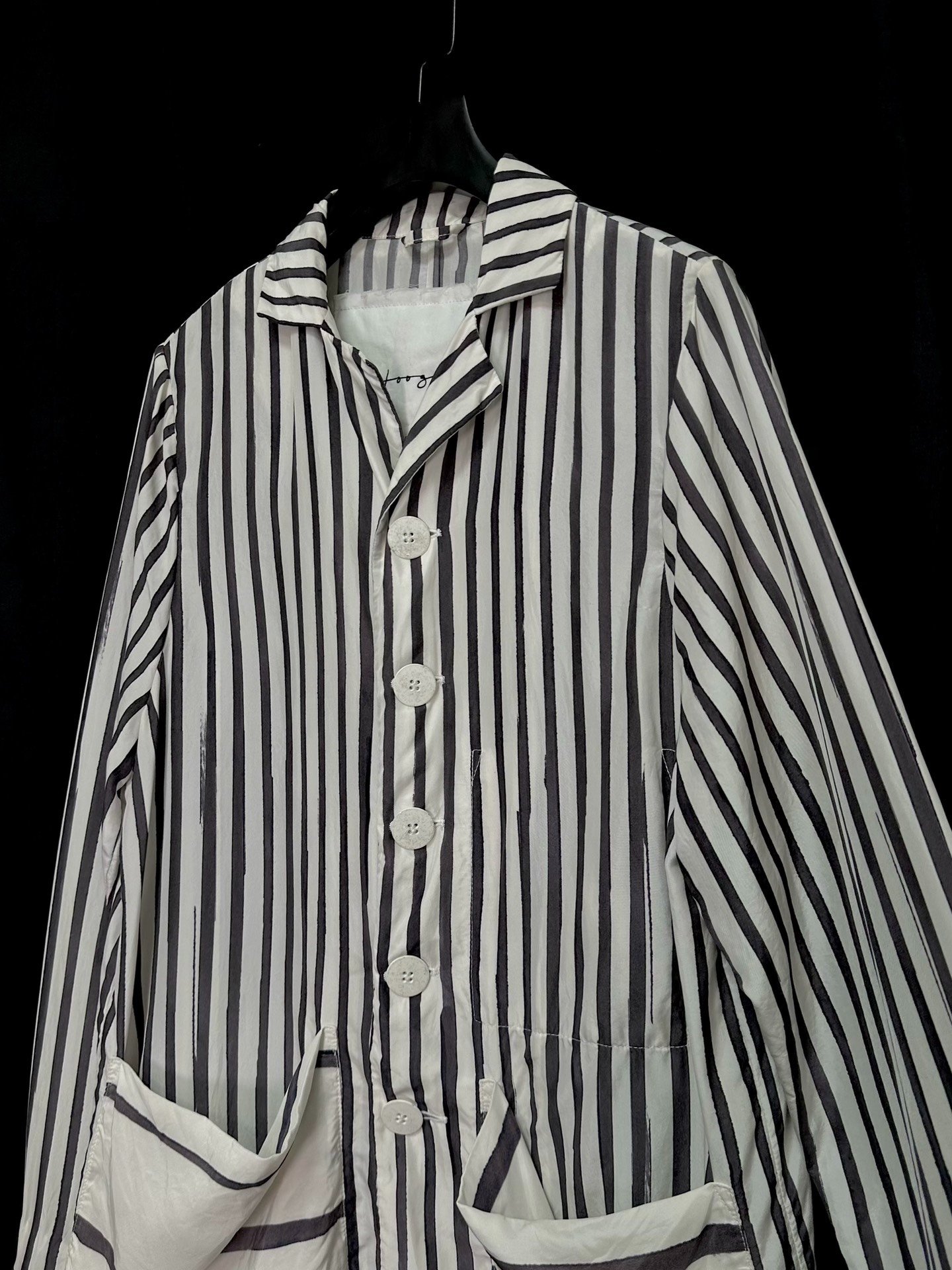 toogood Silk Hand-Painted Stripe Coat — detail