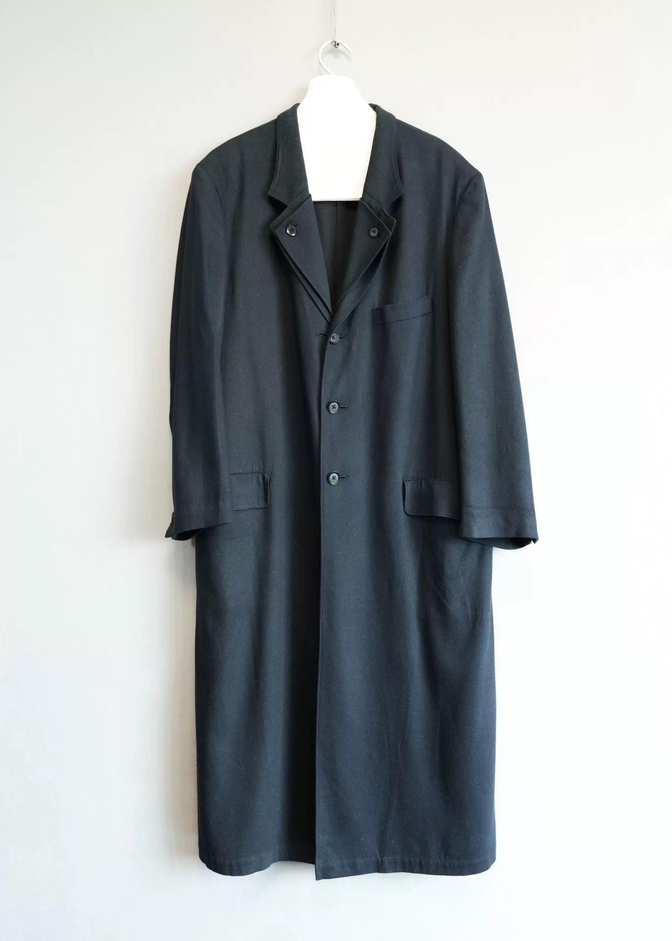 Yohji Yamamoto 23SS Silk Denim Coat — detail
