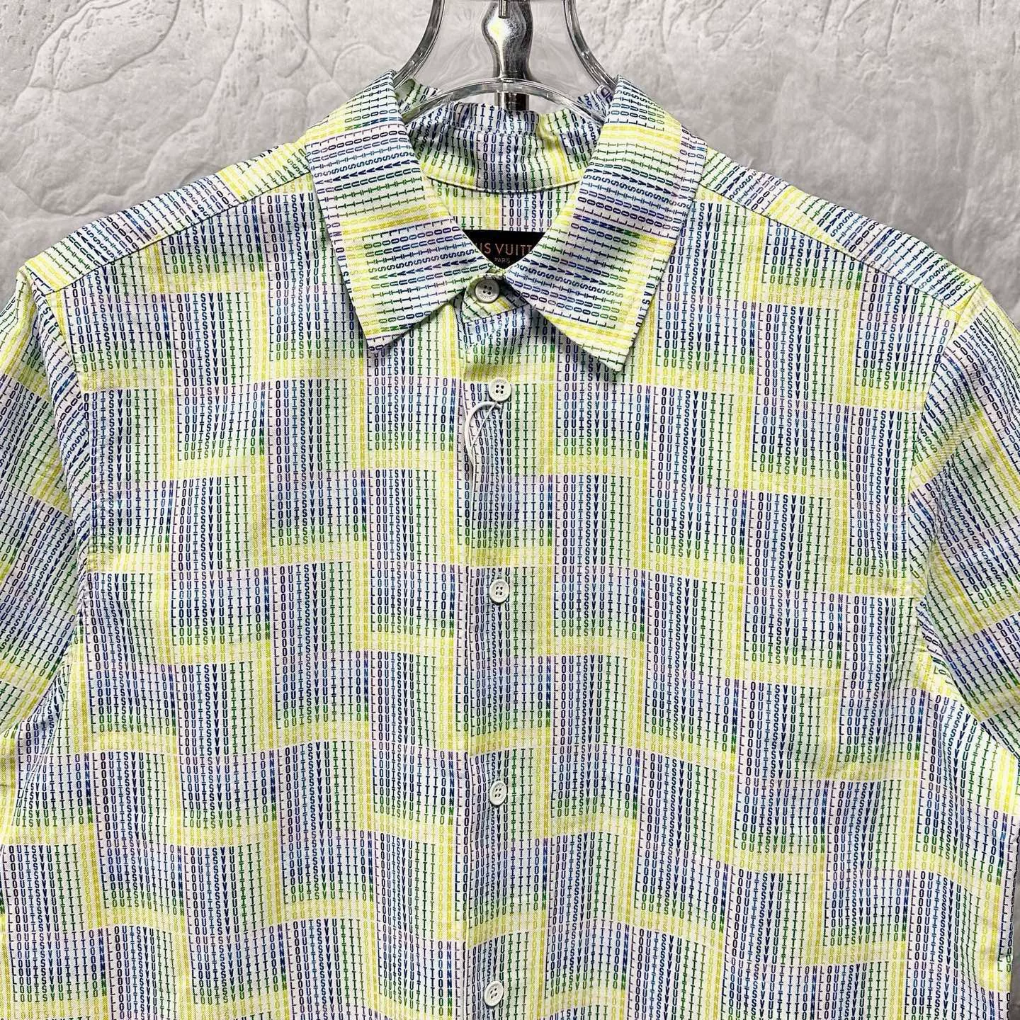 Louis Vuitton FW25 Gradient Check Short-Sleeve Shirt — front