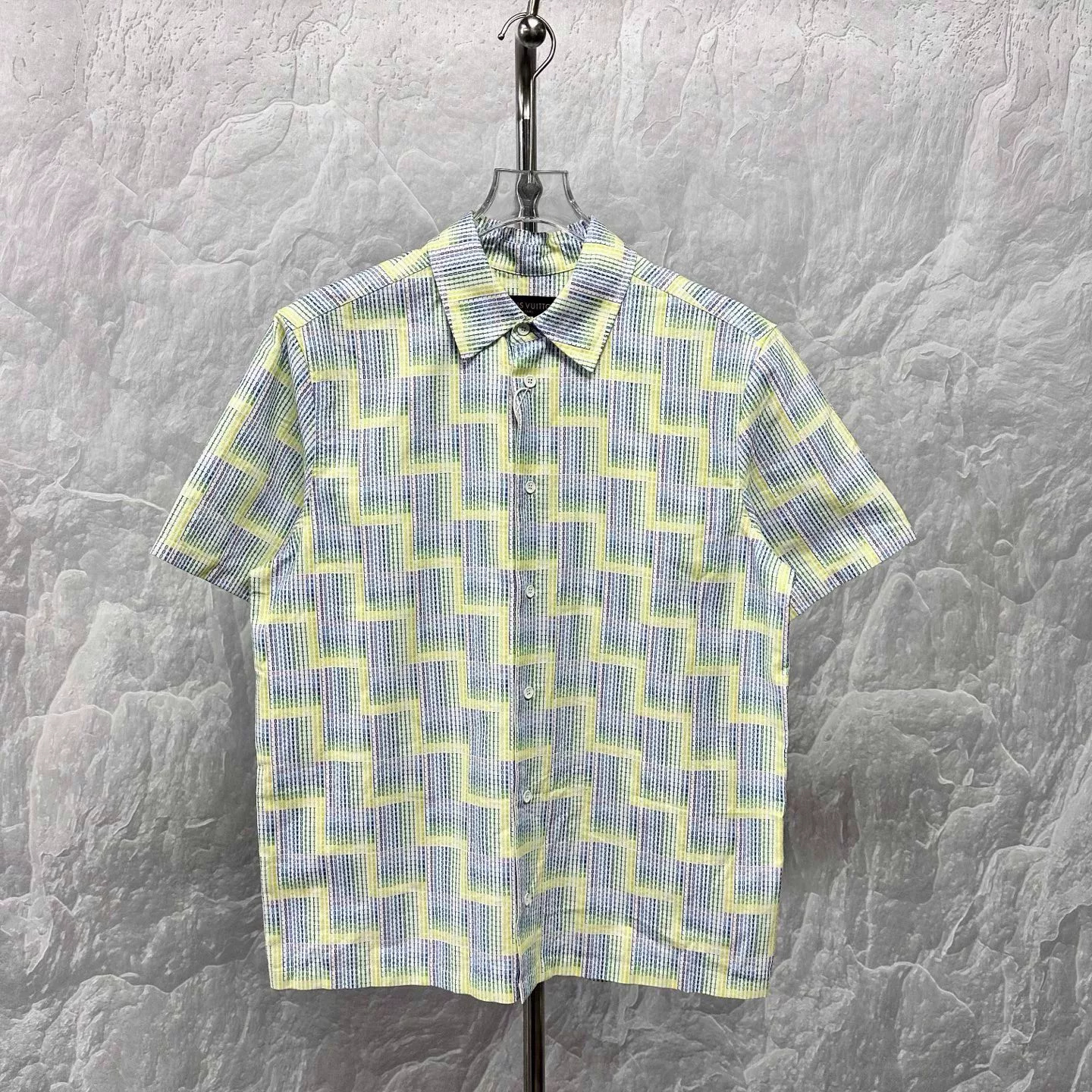Louis Vuitton FW25 Gradient Check Short-Sleeve Shirt