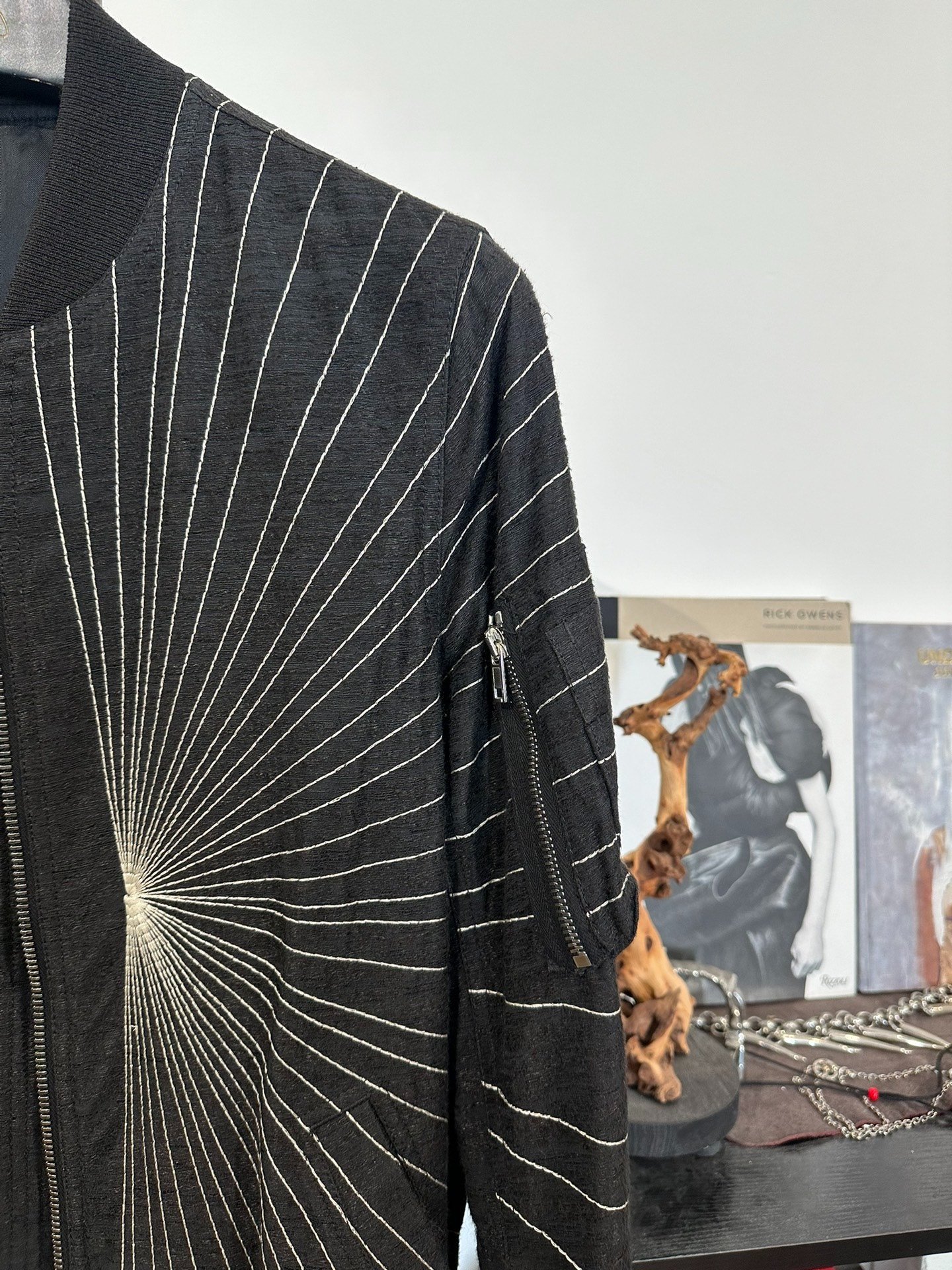 Rick Owens Ma-1 Bomber Jacket — label