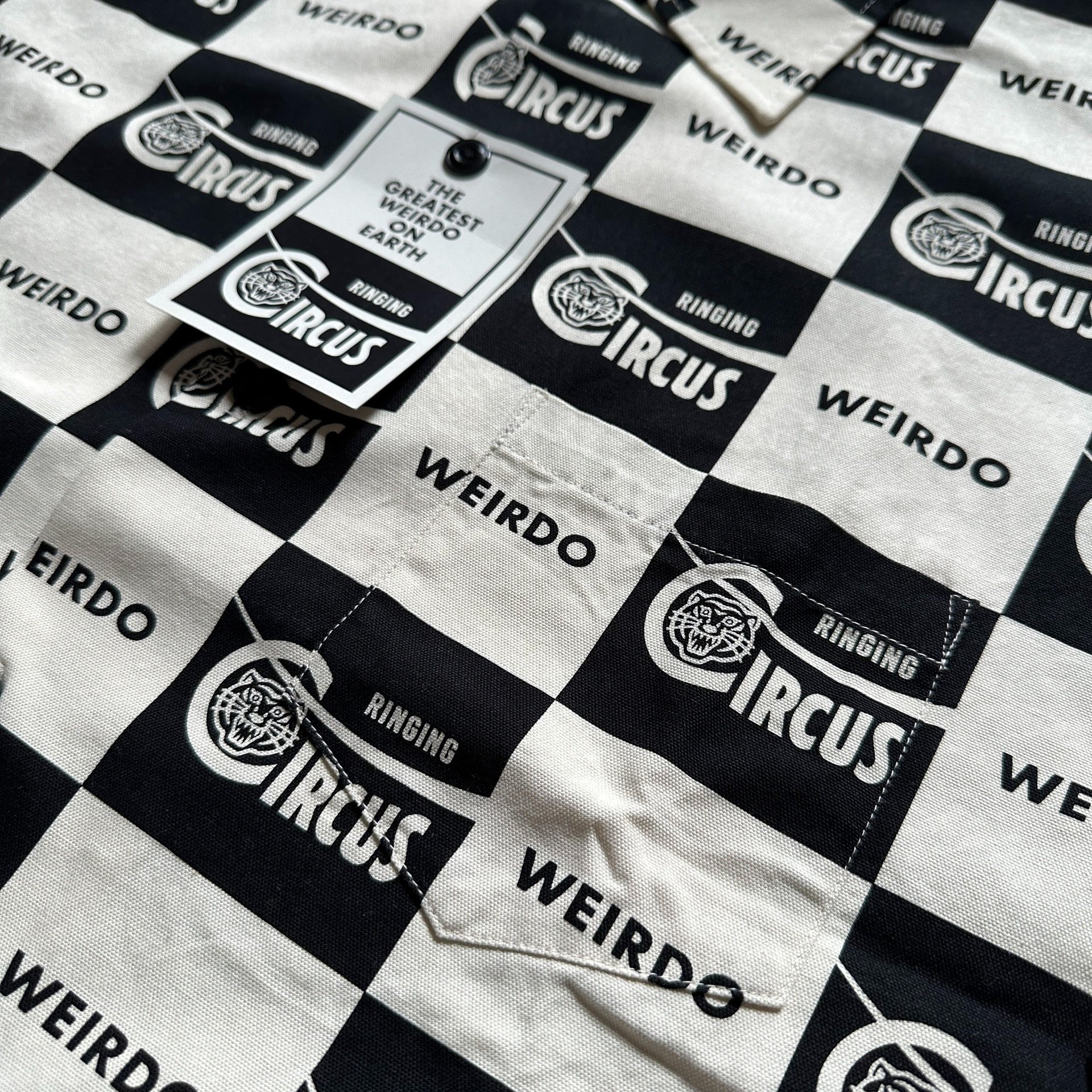 Weirdo Glad Hand Checkerboard Short-sleeve Shirt — detail