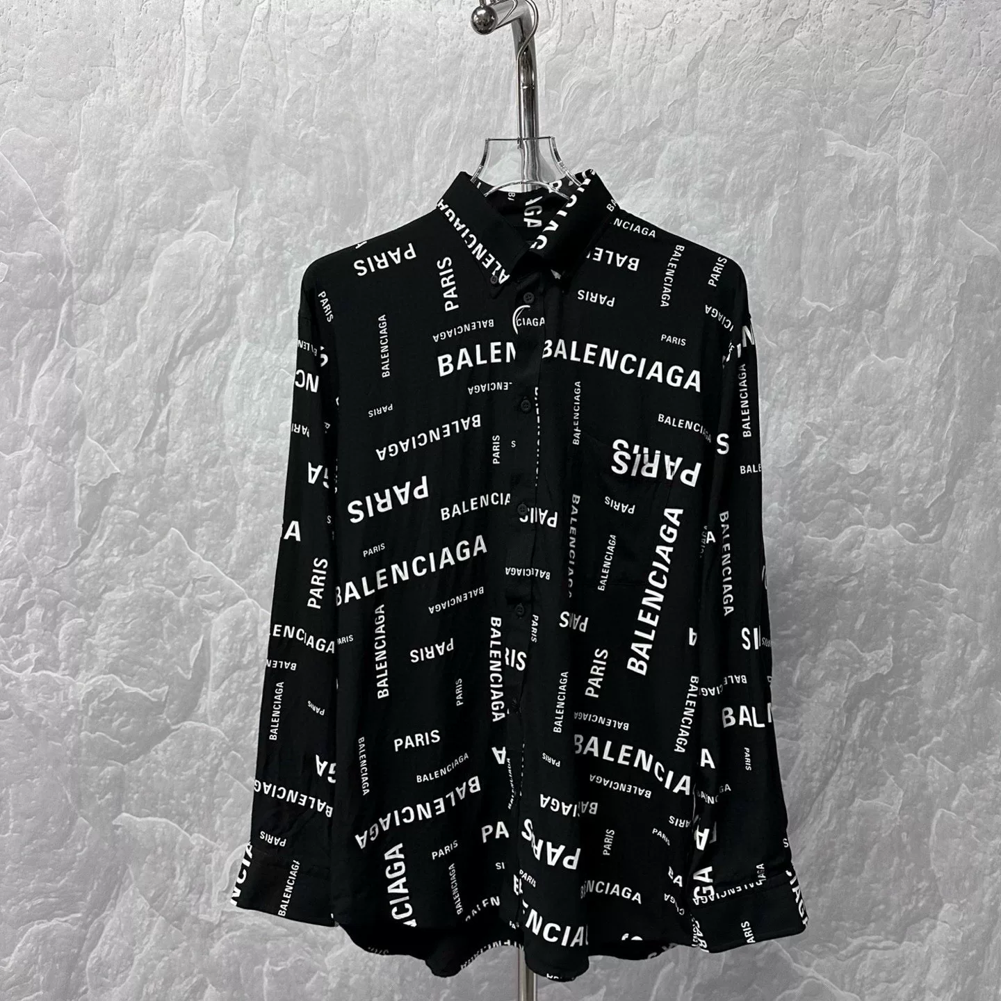 Balenciaga Logo Print Long-Sleeve Shirt