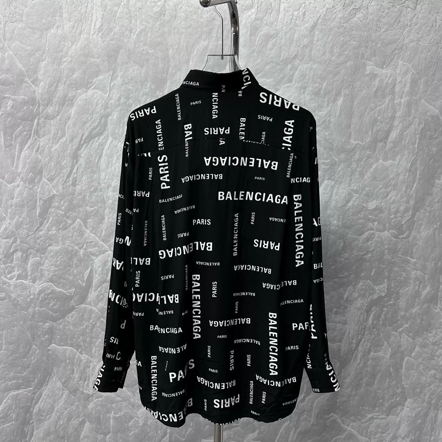 Balenciaga Logo Print Long-Sleeve Shirt — back