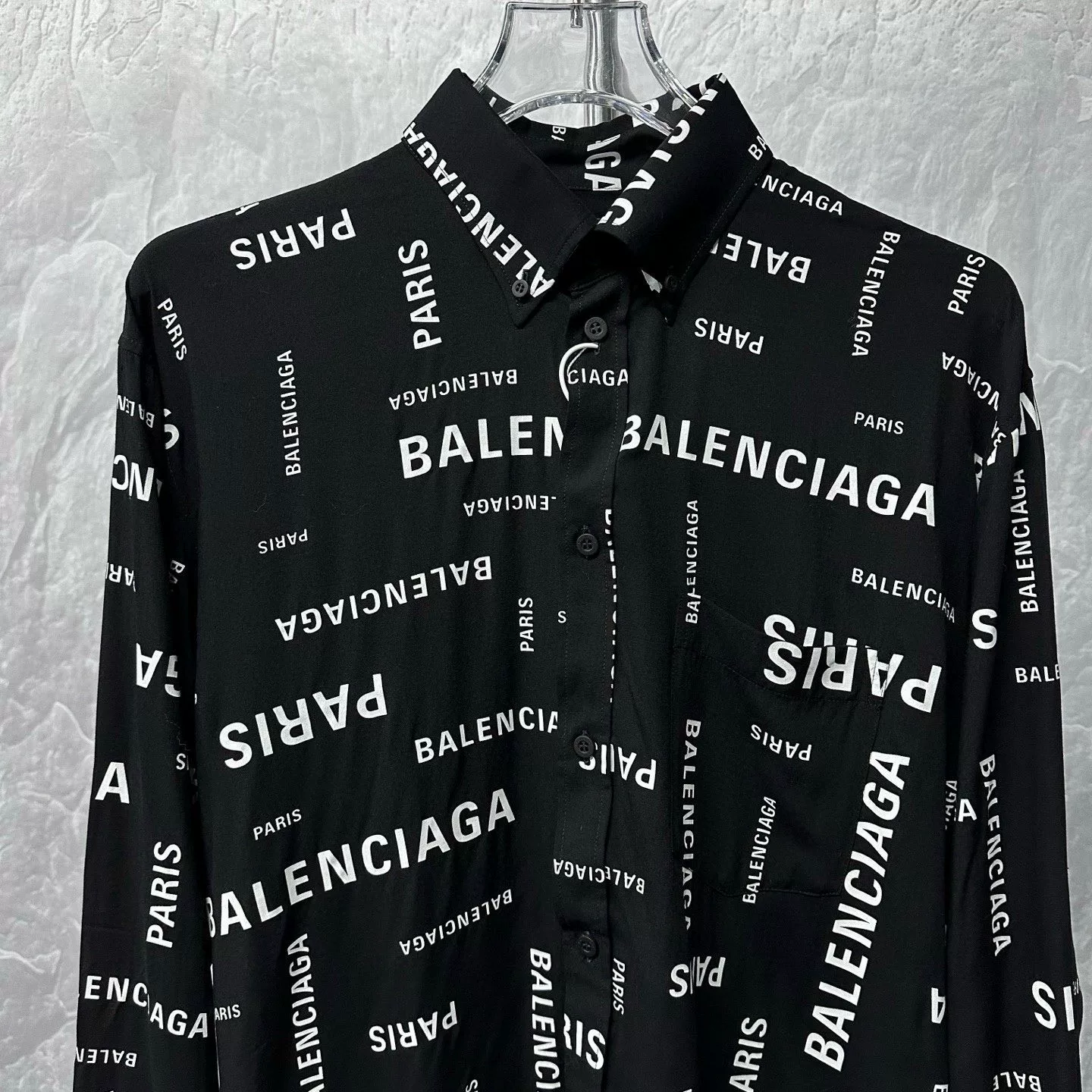 Balenciaga Logo Print Long-Sleeve Shirt — front