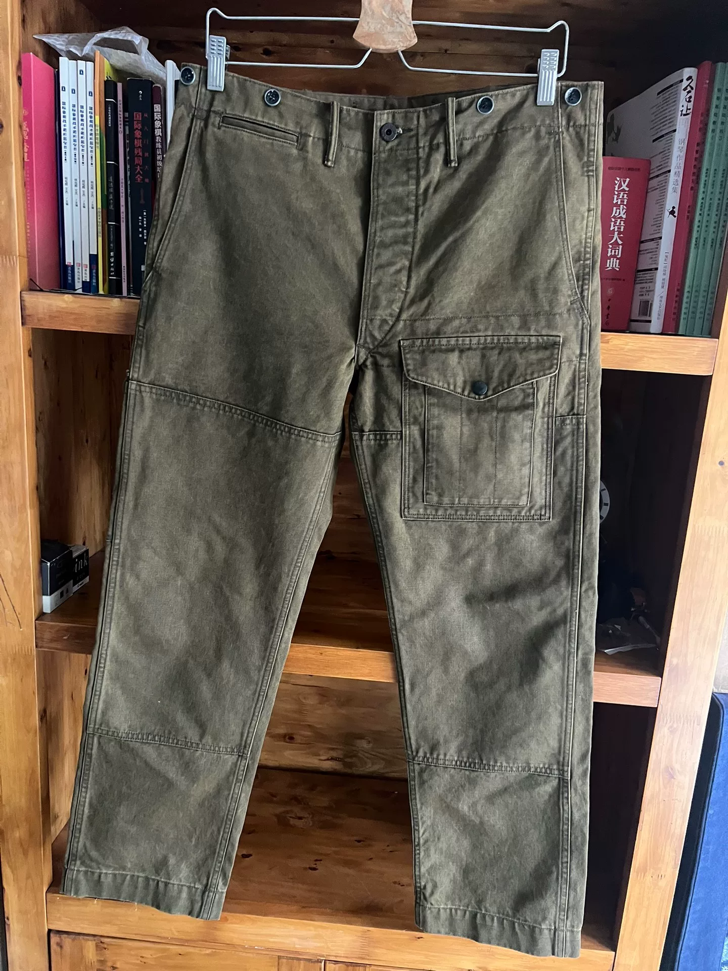 Double RRL Vintage Canvas Work Overalls — detail