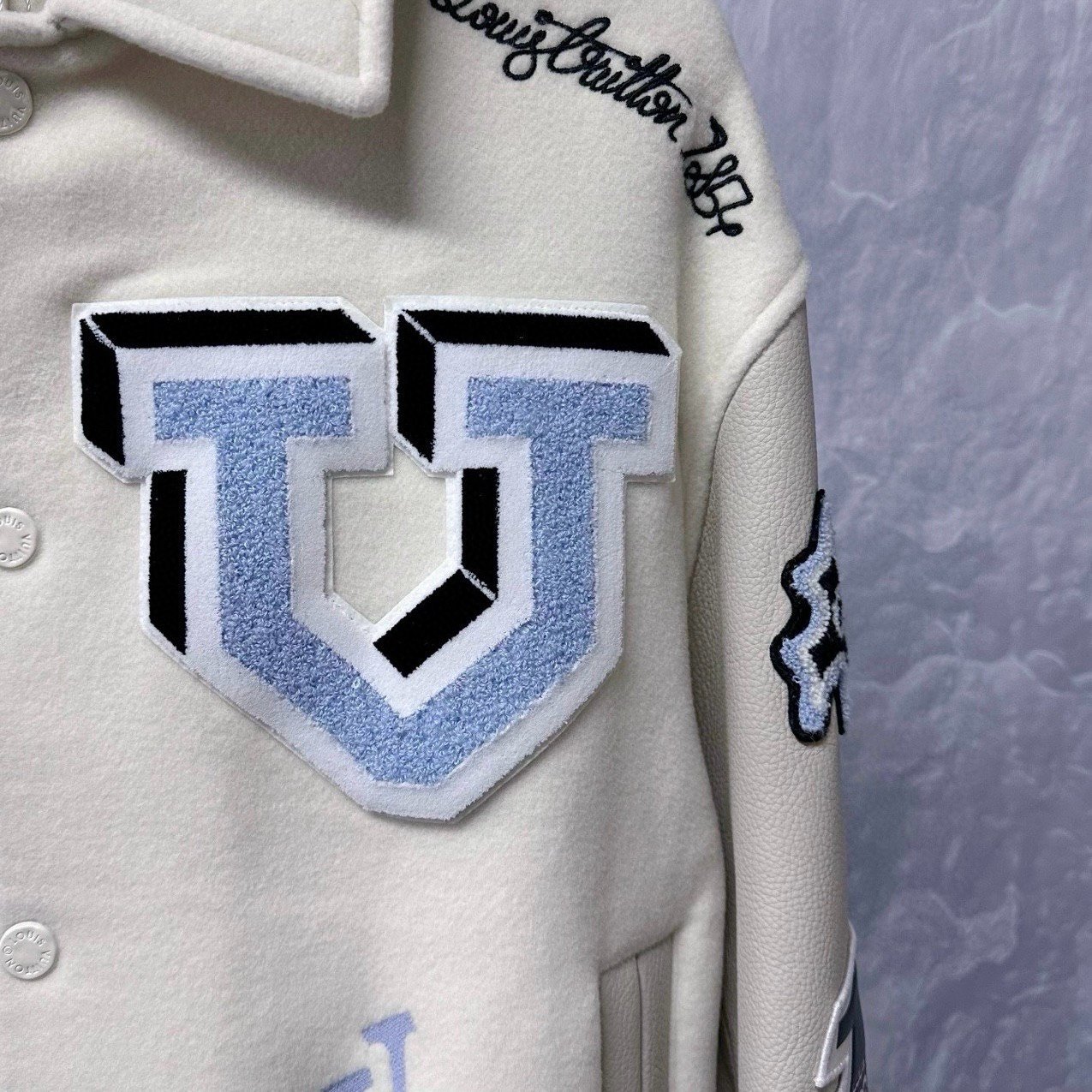 Louis Vuitton Bugs Bunny Embroidery Baseball Jacket — detail