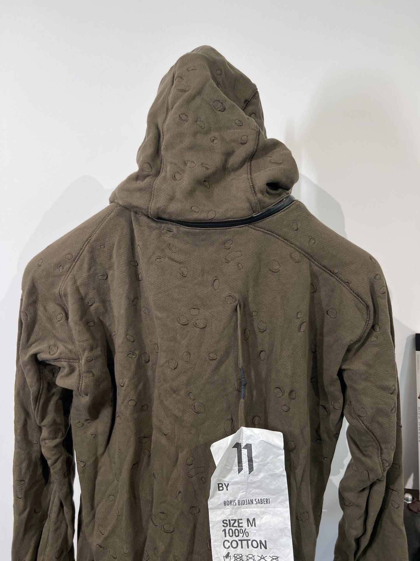 Boris Bidjan Saberi 11by bbs Z1F Diagonal Zip Hooded Jacket — back
