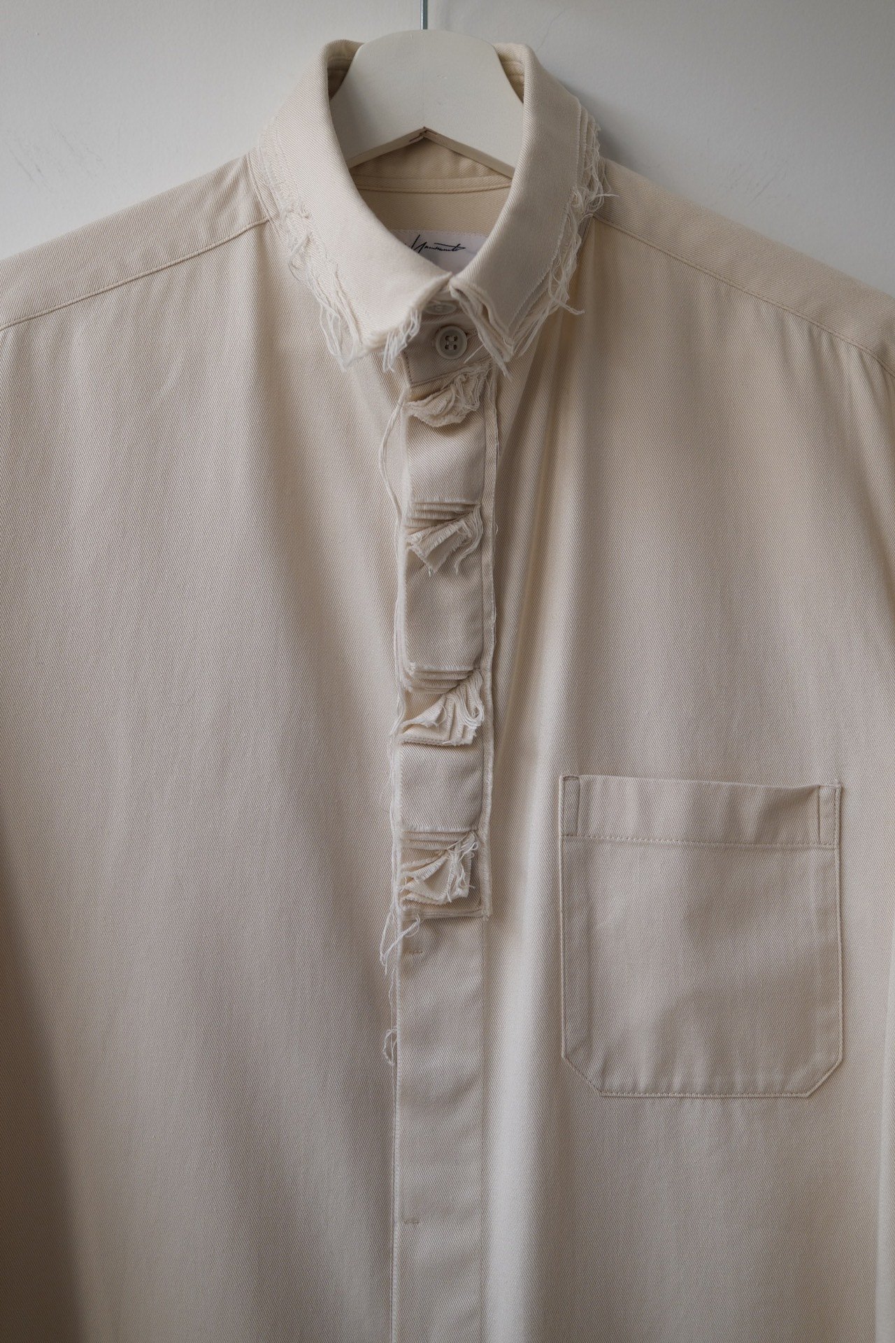 Yohji Yamamoto 15AW Pleated Shirt — detail