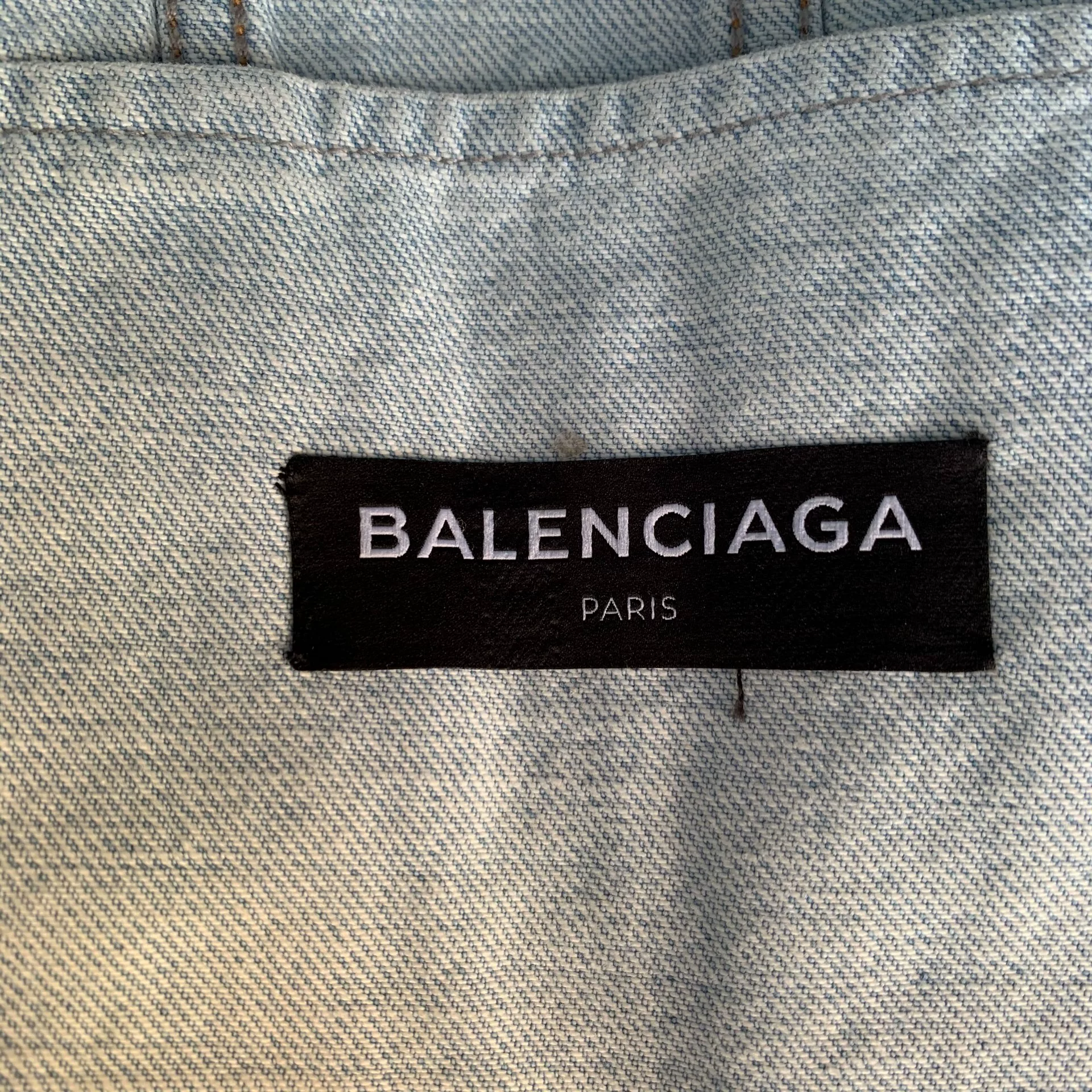 Balenciaga SS18 Oversized Denim Jacket — label