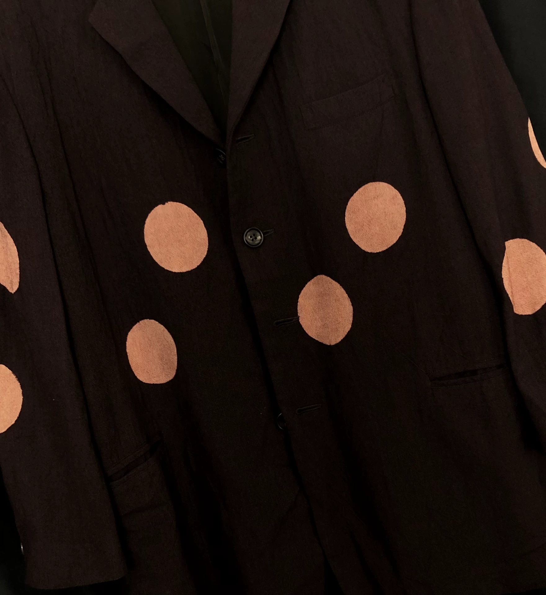 Yohji Yamamoto 1996AW Discharge Print Coat — label