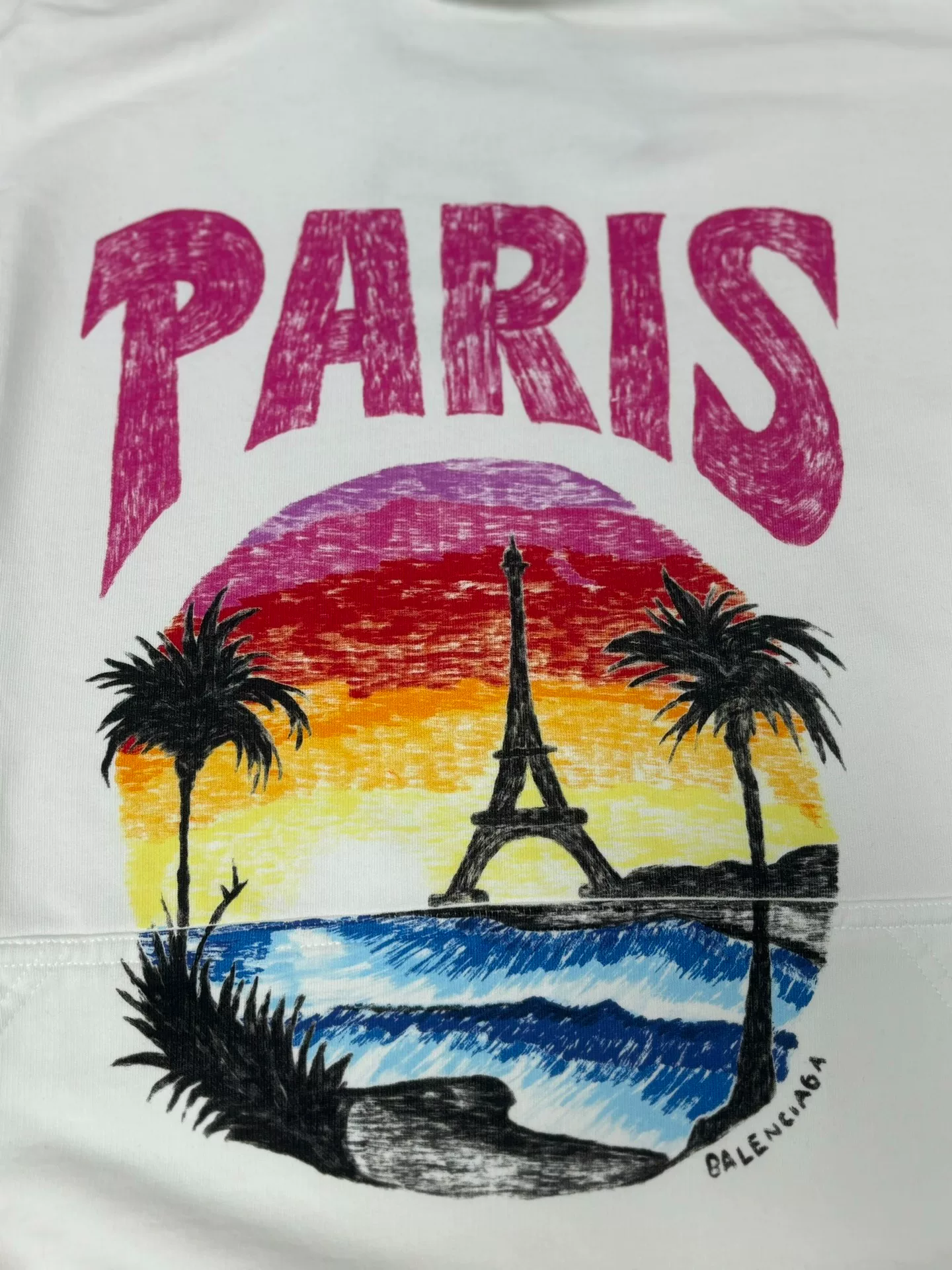 Balenciaga Sunset Eiffel Tower Hoodie — detail