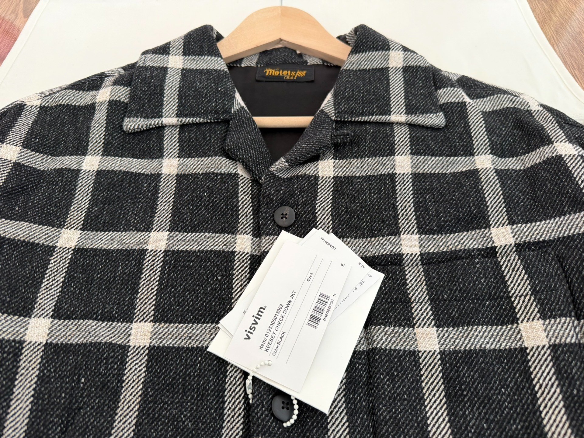 VISVIM 25SS Keesey Check Down Jacket — label