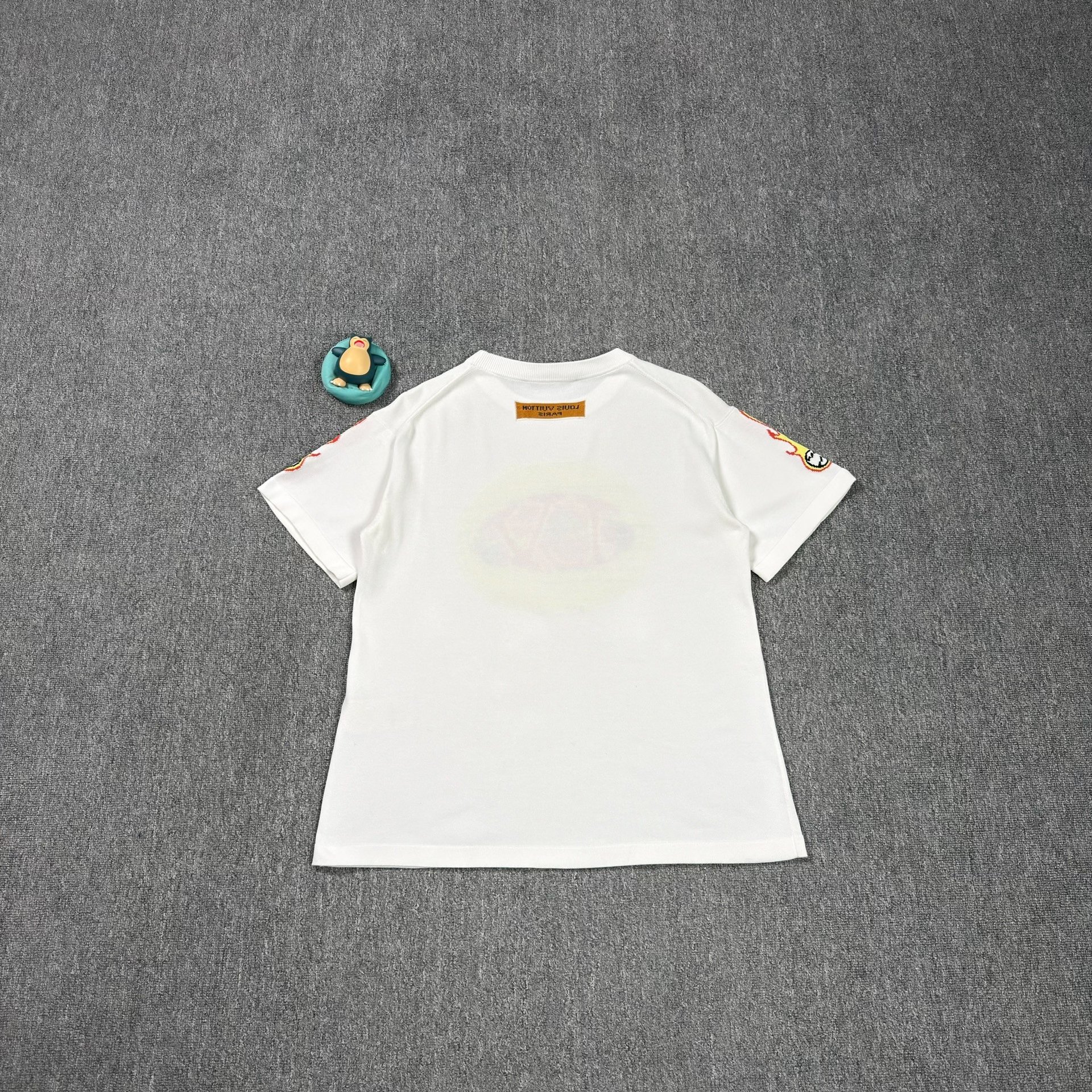 LV Flame Logo White Knit Short-Sleeve Top — front