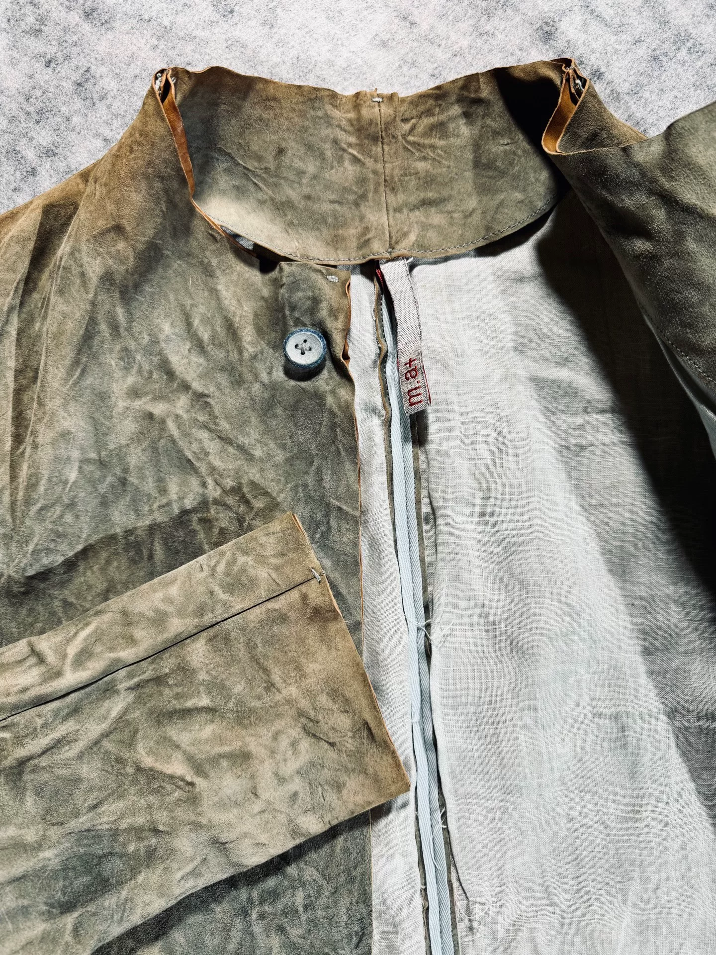 Maurizio Amadei Distressed Leather Jacket — back