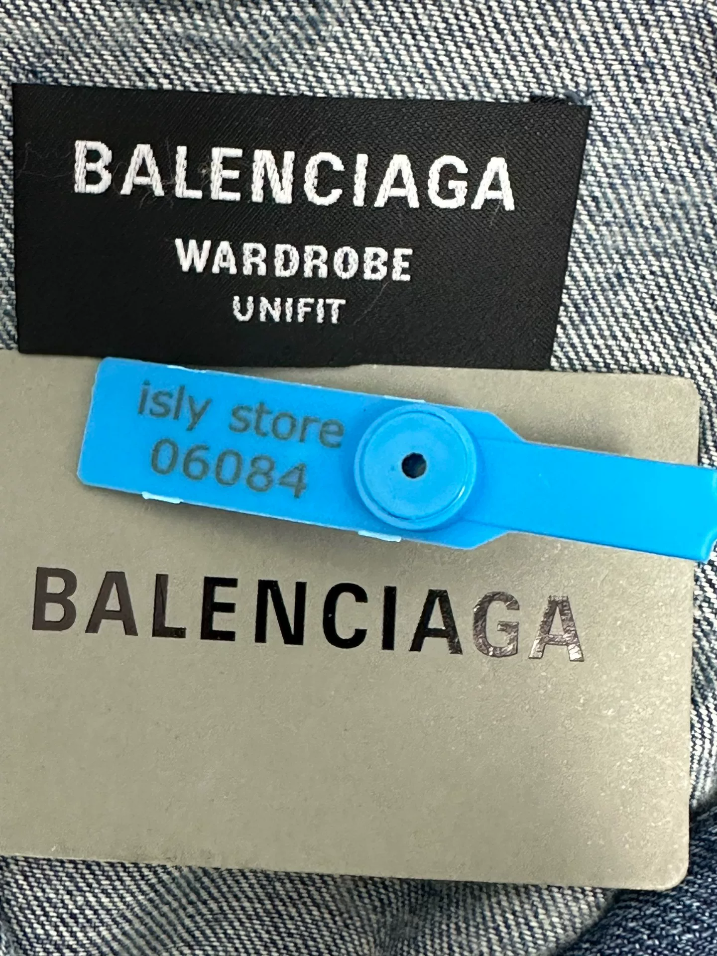 Balenciaga All-Over Logo Denim Jacket — back