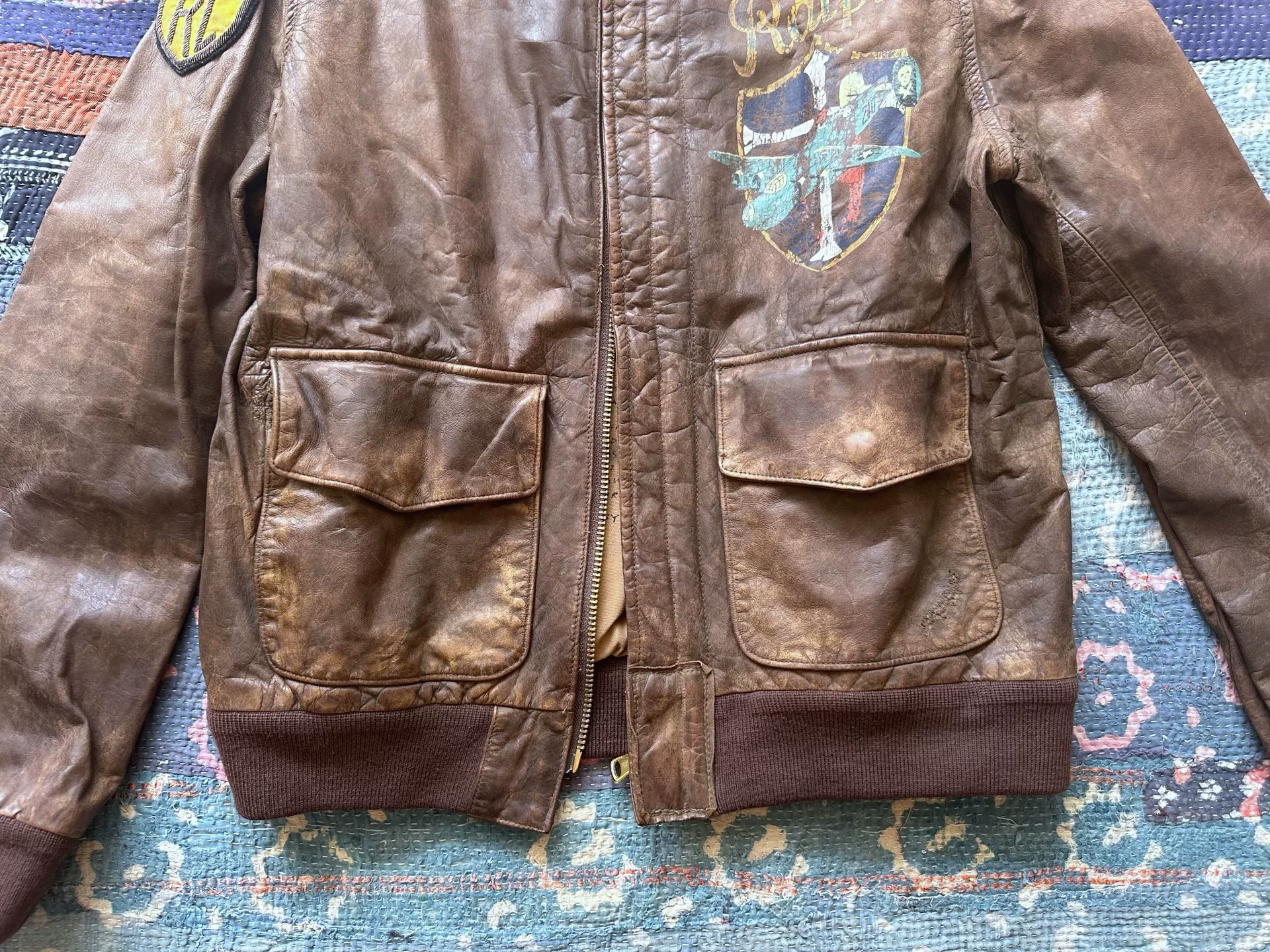 Polo Ralph Lauren Distressed Leather Jacket — back