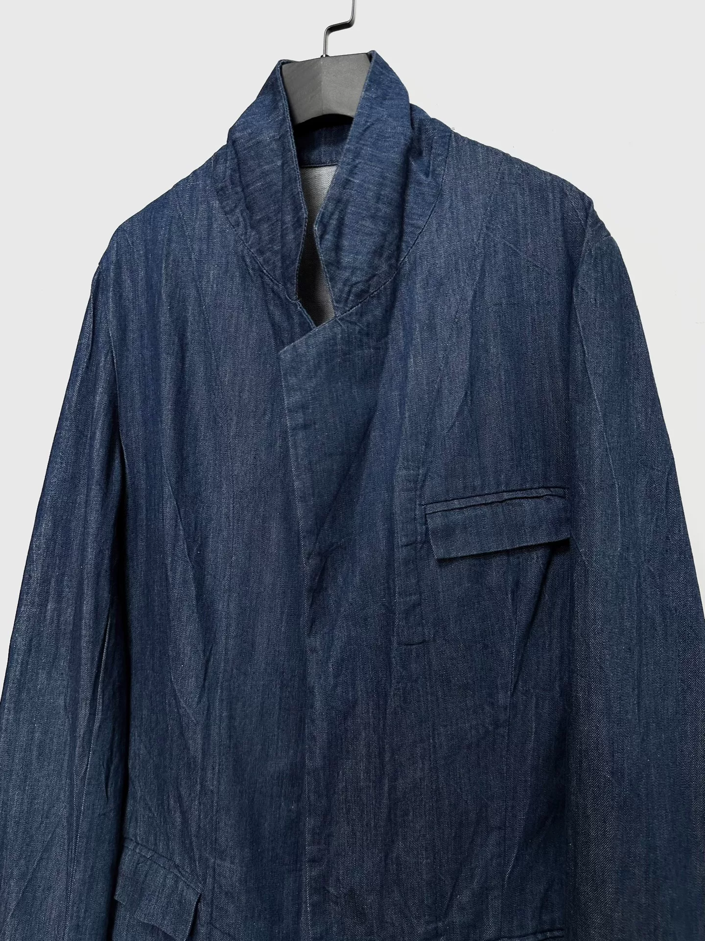 Daniela Gregis Indigo Buttonless Coat — label