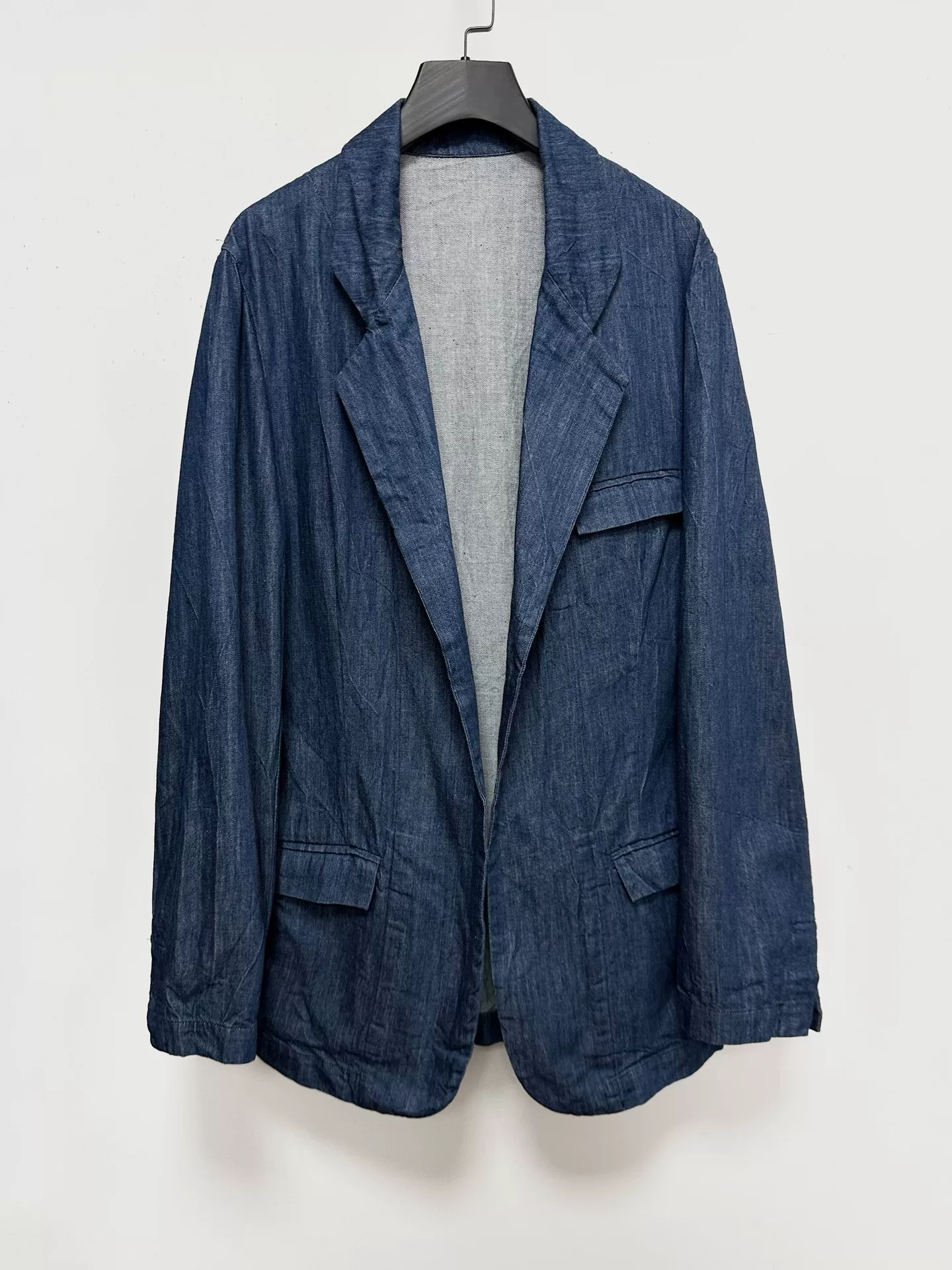 Daniela Gregis Indigo Buttonless Coat — front
