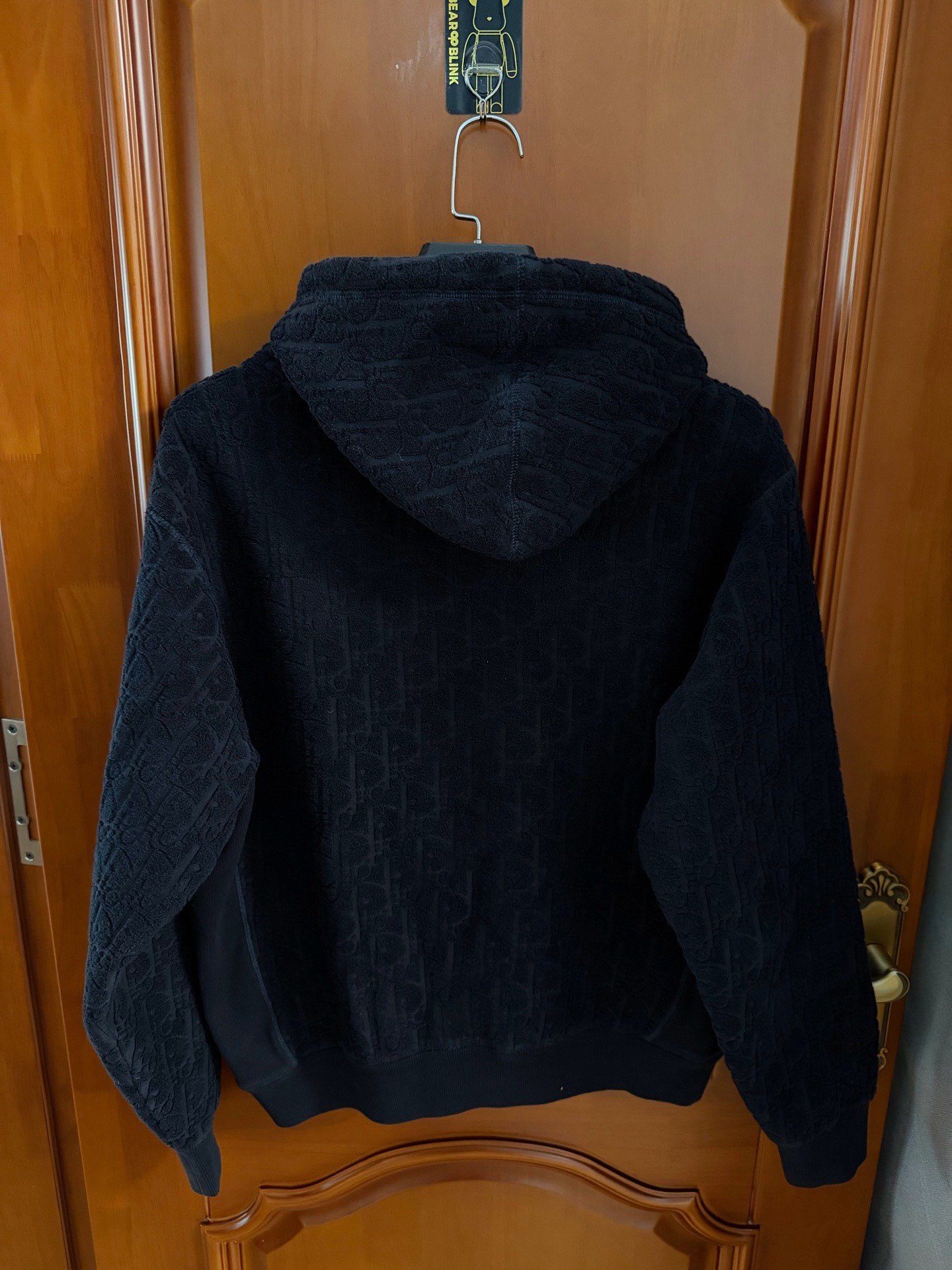 Dior Black All-Over Logo Hoodie — front