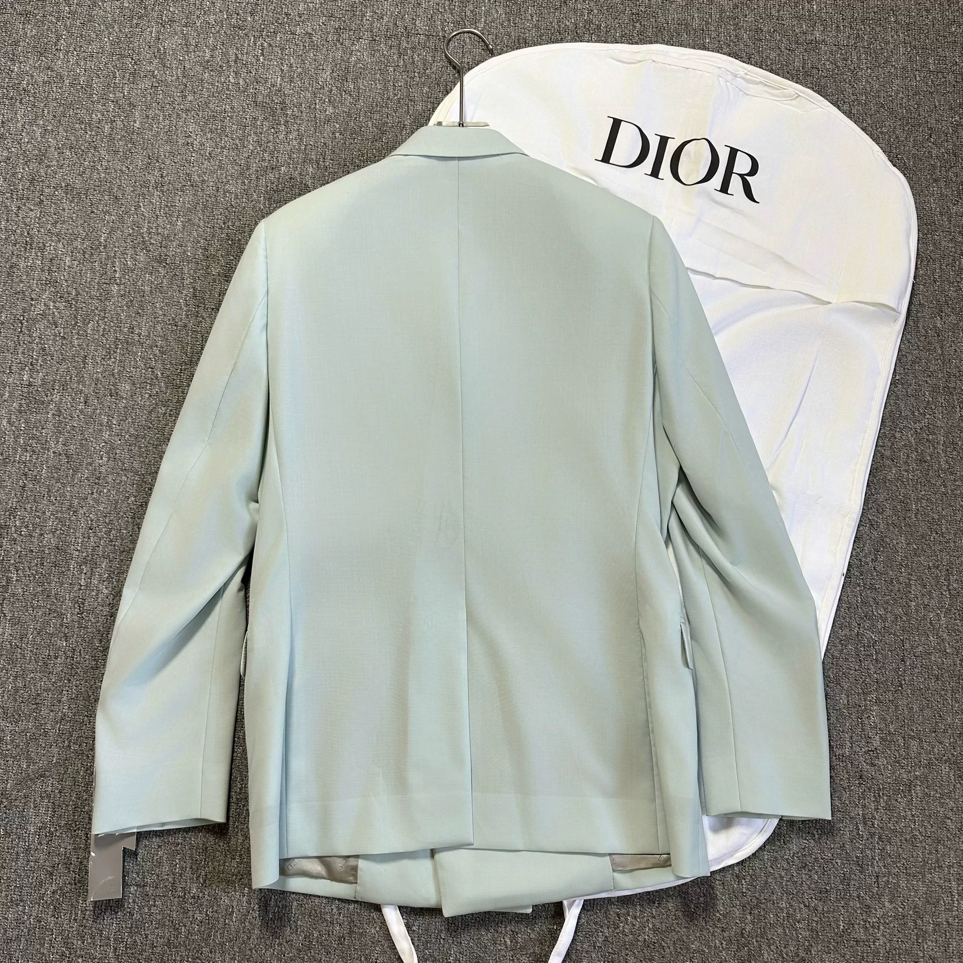 Dior Light Blue Wool Peak Lapel Suit — front