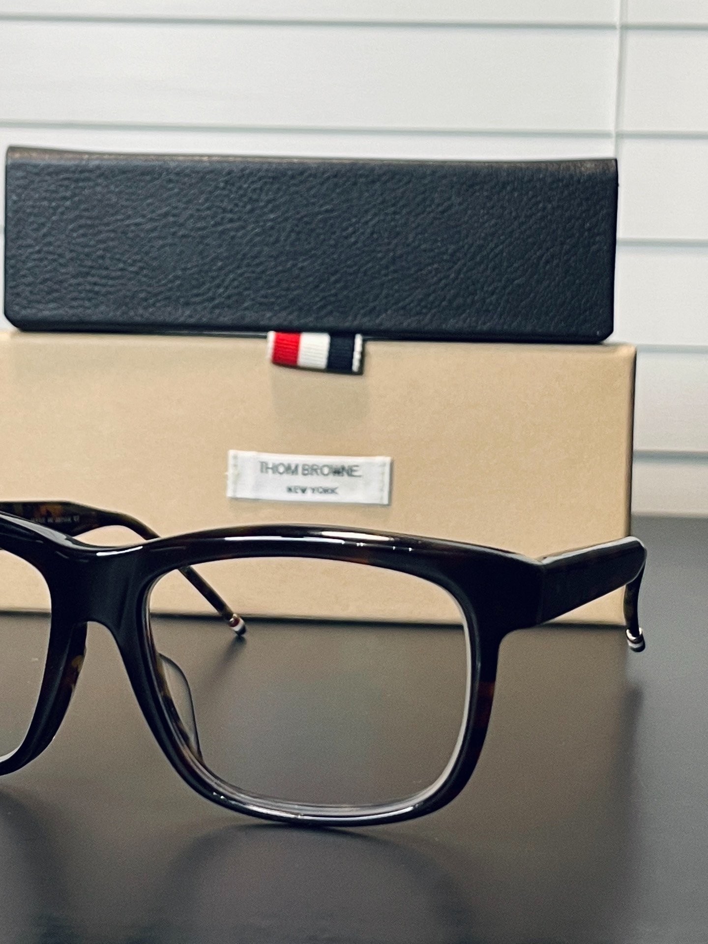 Thom Browne TB 003D Tortoiseshell Glasses — back