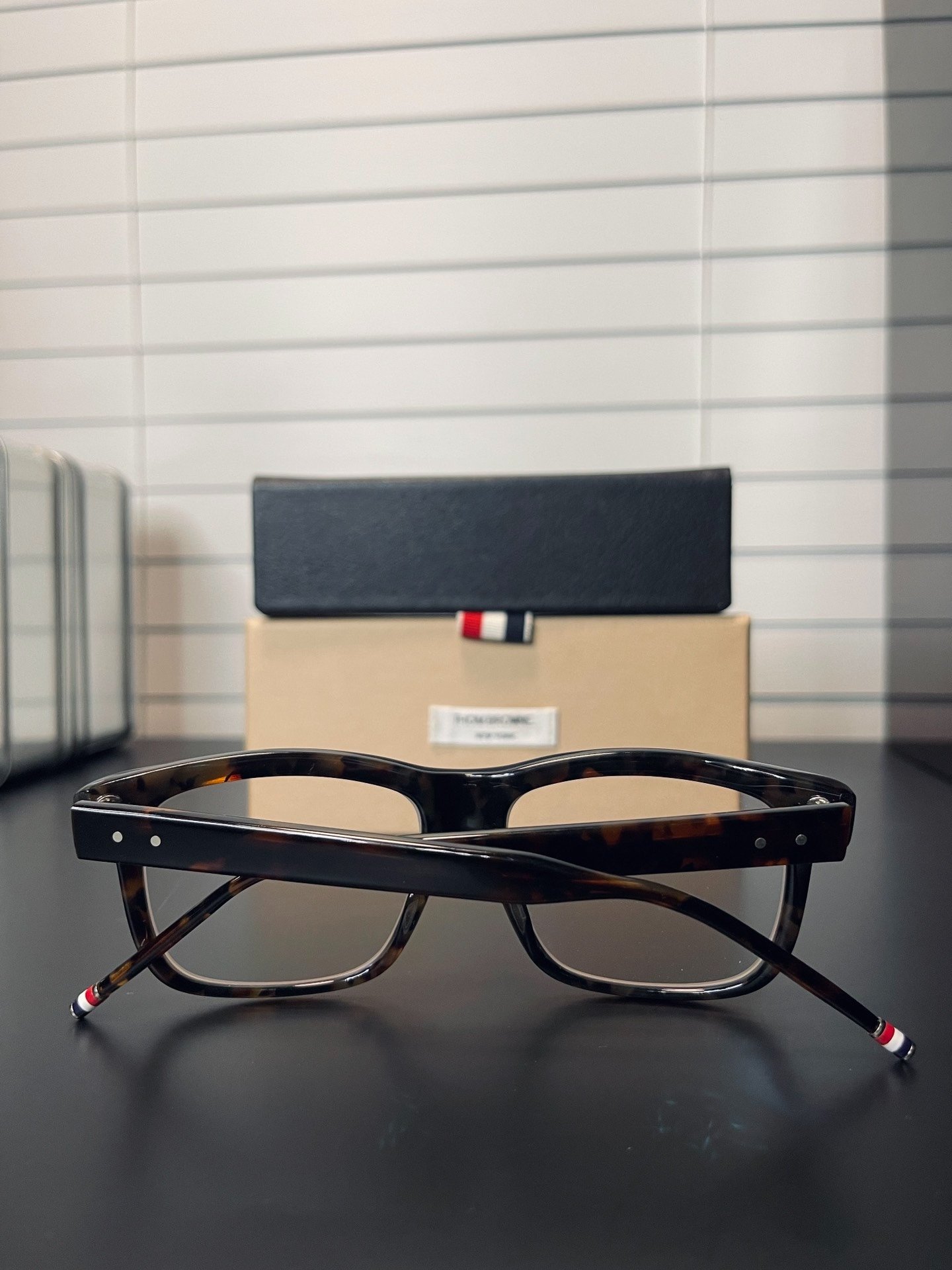 Thom Browne TB 003D Tortoiseshell Glasses — front