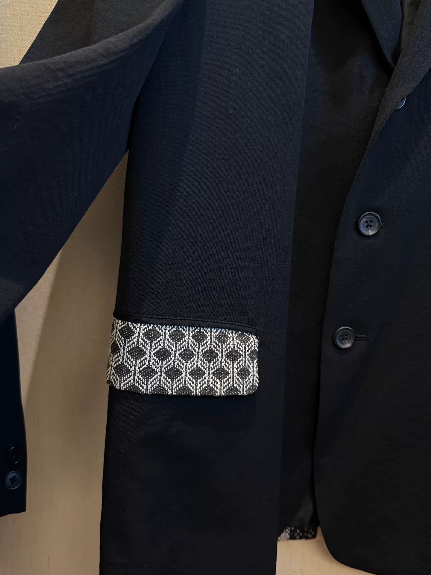 Yohji Yamamoto 95SS Sashiko Blazer — detail