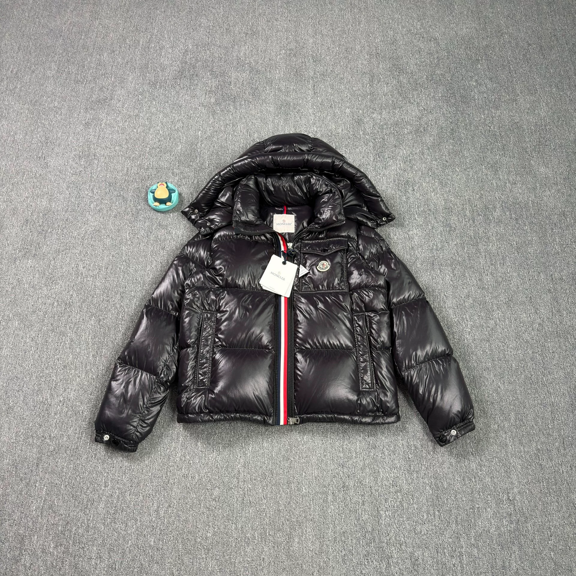 Moncler Montbeliard Striped Black Down Jacket