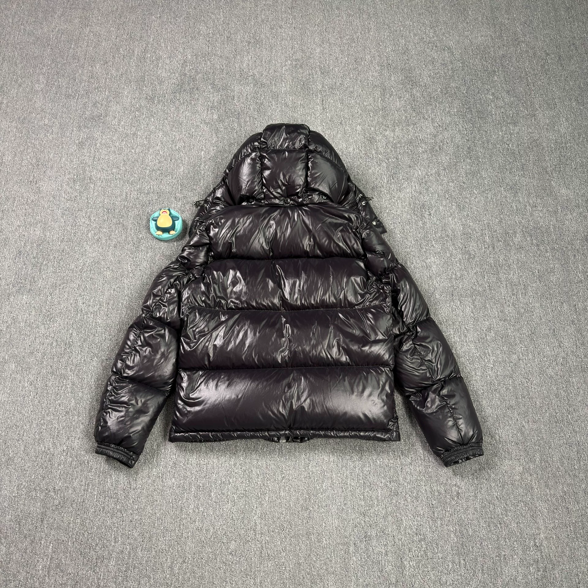 Moncler Montbeliard Striped Black Down Jacket — front