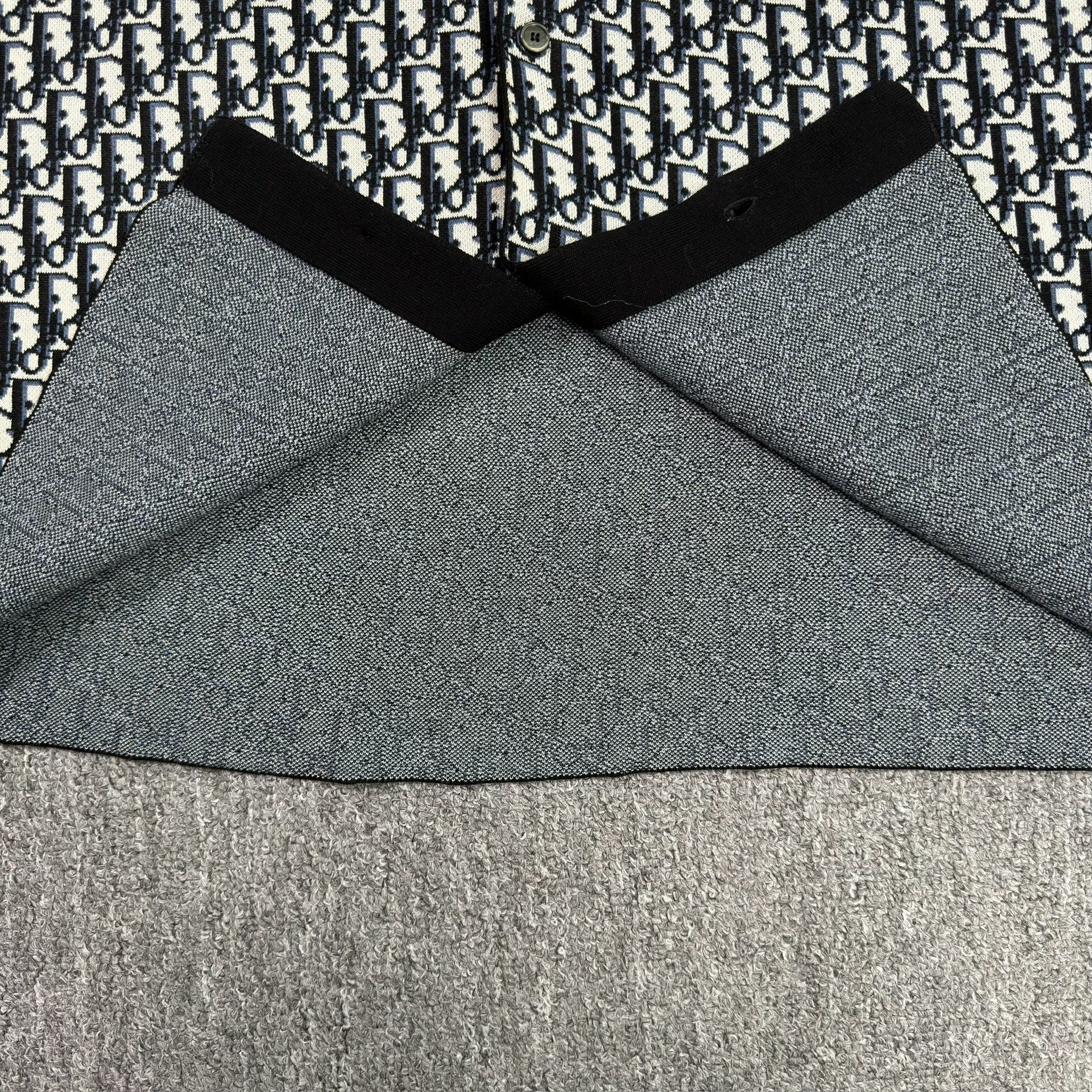 Dior Navy Blue Logo Print Shirt — label